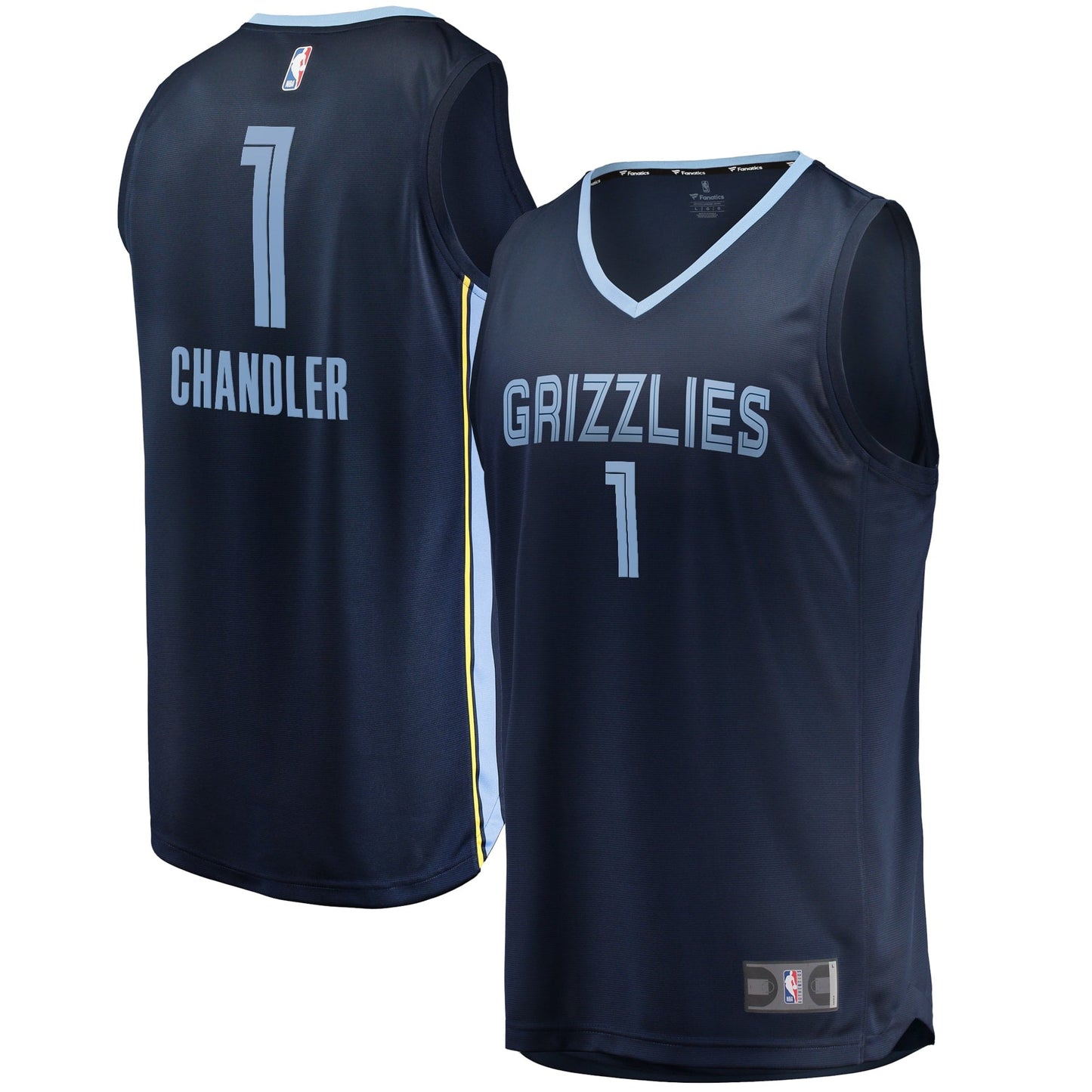 Men's Fanatics Branded Kennedy Chandler Navy Memphis Grizzlies 2022 NBA Draft Second Round Pick Fast Break Replica