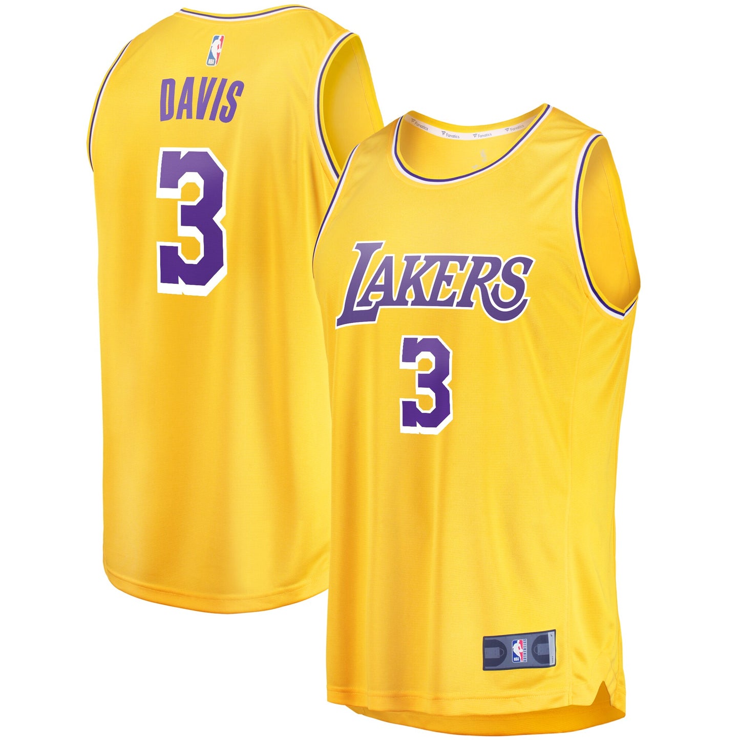 Anthony Davis Los Angeles Lakers Fanatics Branded Fast Break Replica Player Jersey - Icon Edition - Gold