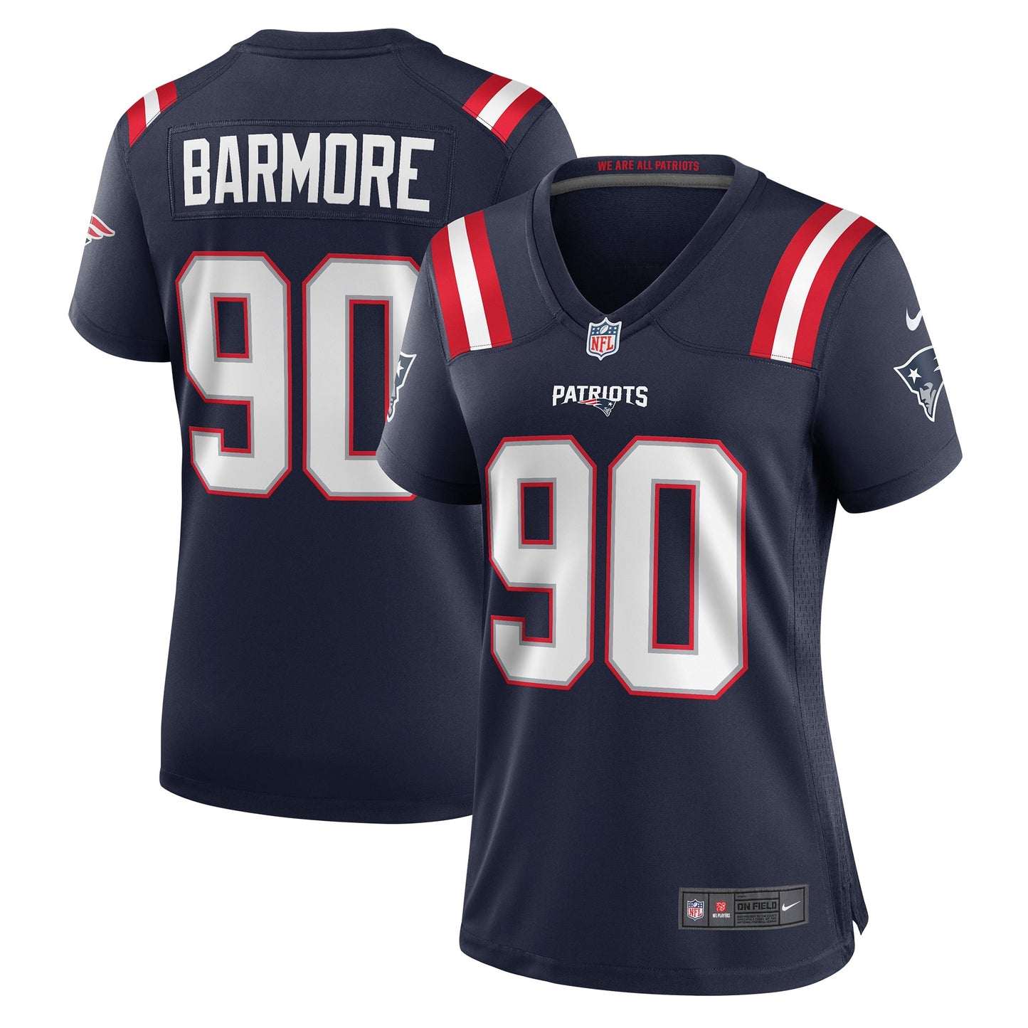 Christian Barmore New England Patriots Nike Women's Player Game Jersey - Navy