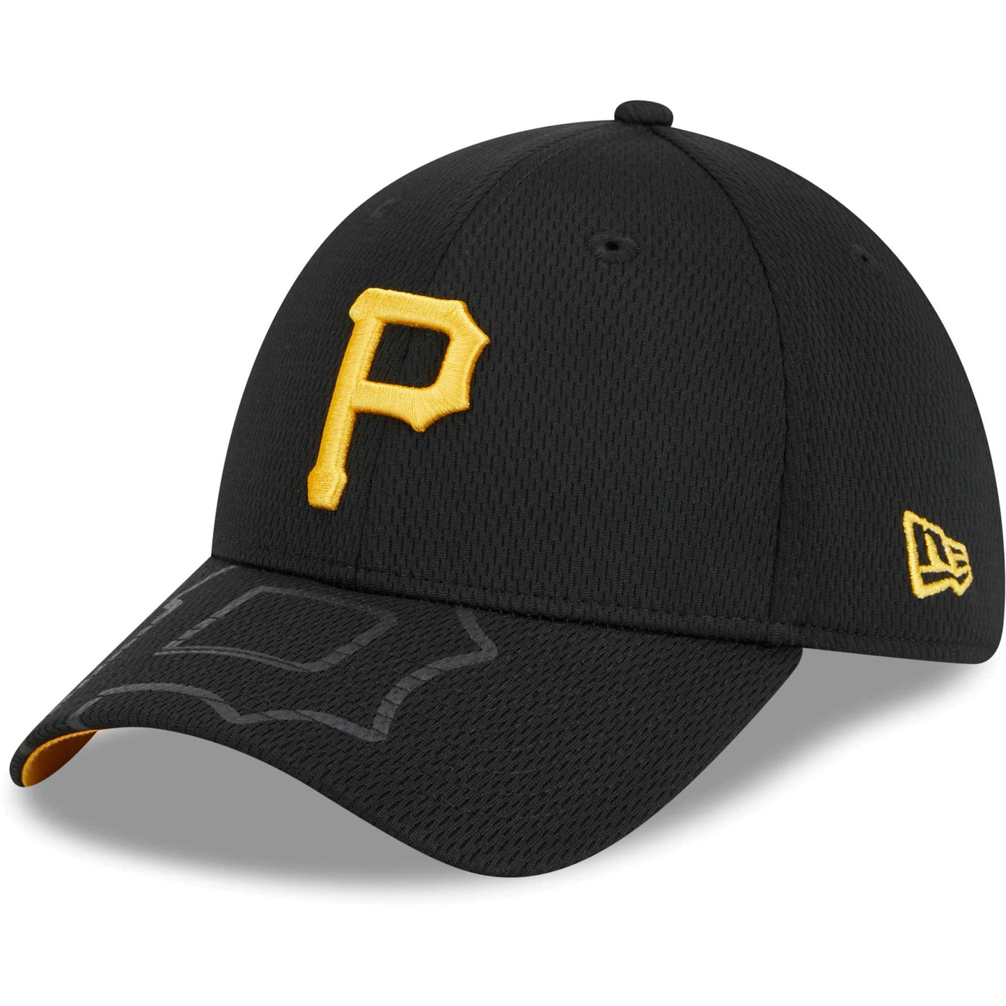 Pittsburgh Pirates New Era Top Visor 39THIRTY Flex Hat - Black