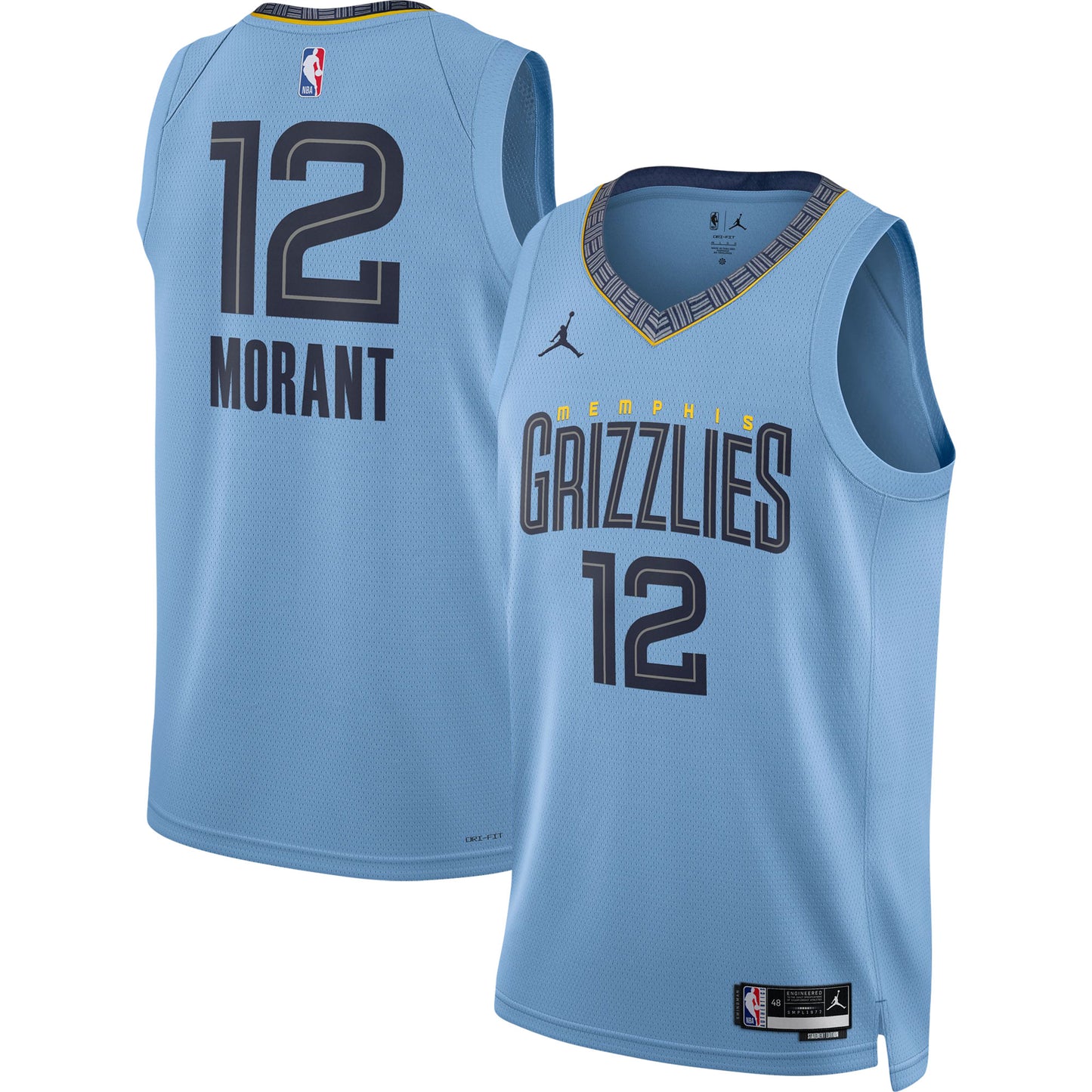 Ja Morant Memphis Grizzlies Jordans Brand Unisex Swingman Jersey - Statement Edition - Light Blue