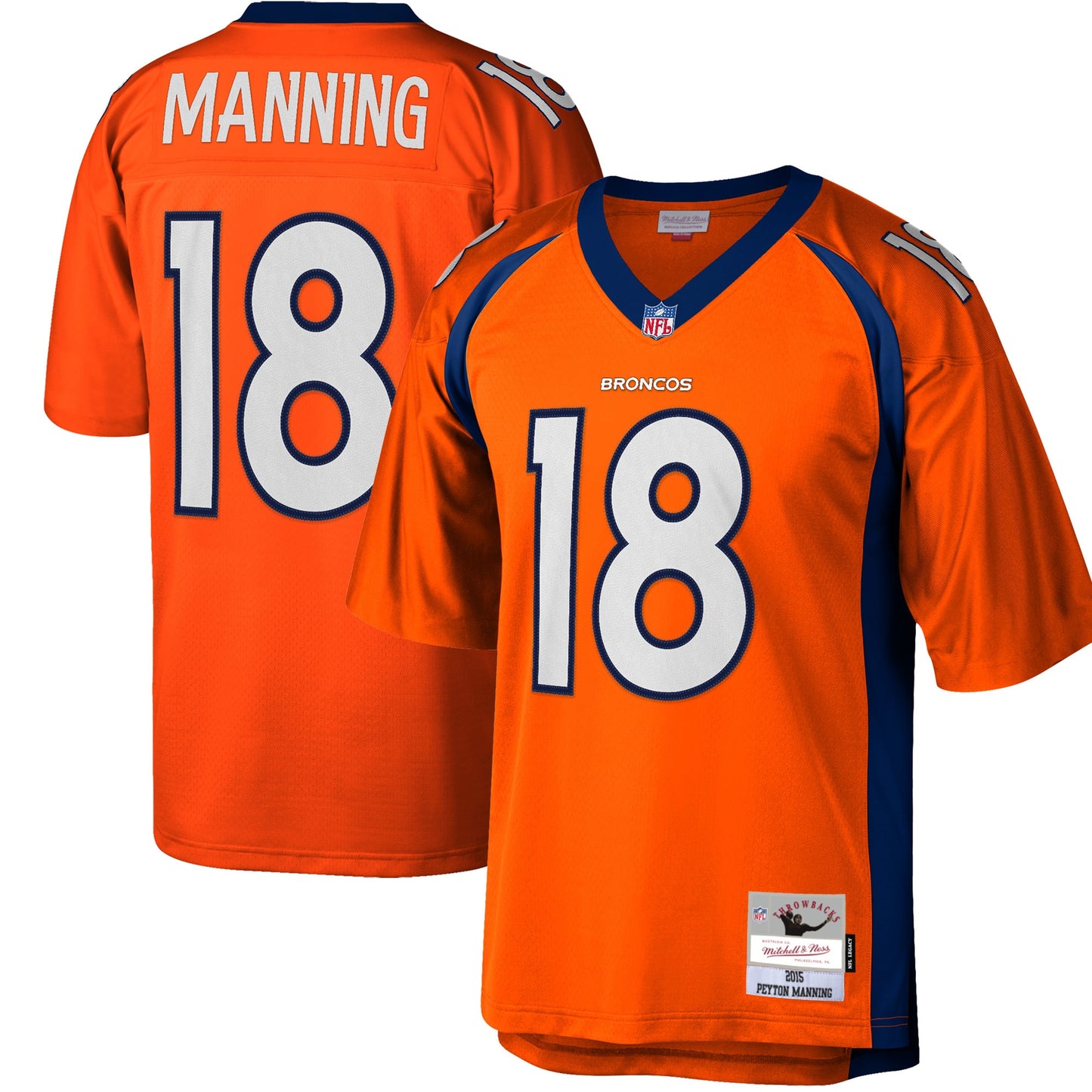 Peyton Manning Denver Broncos Mitchell & Ness Big & Tall 2015 Retired Player Replica Jersey - Orange