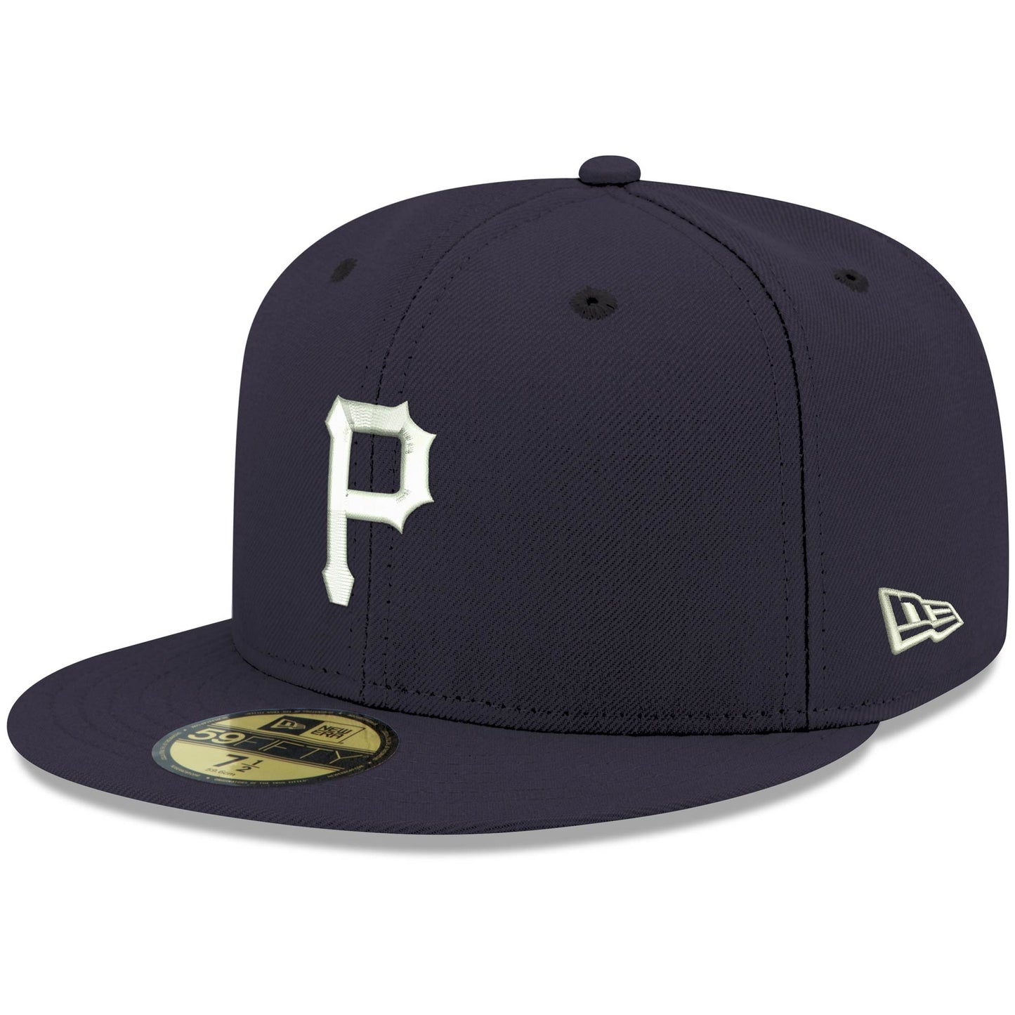 Pittsburgh Pirates New Era White Logo 59FIFTY Fitted Hat - Navy