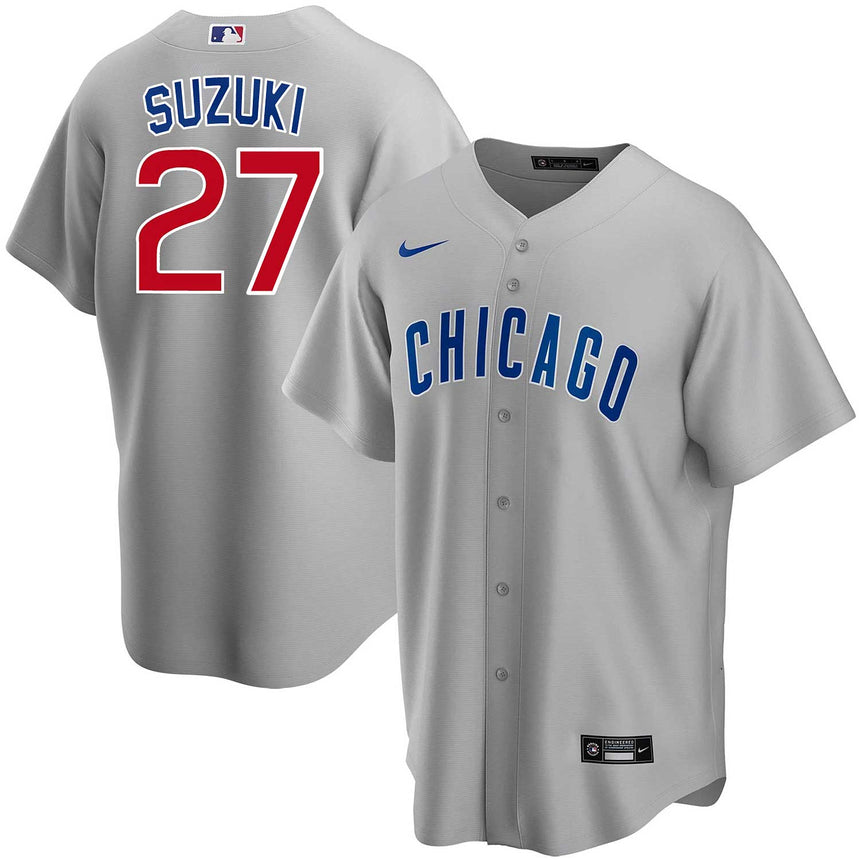 Men's Seiya Suzuki Chicago Cubs Road Gray Replica Jersey