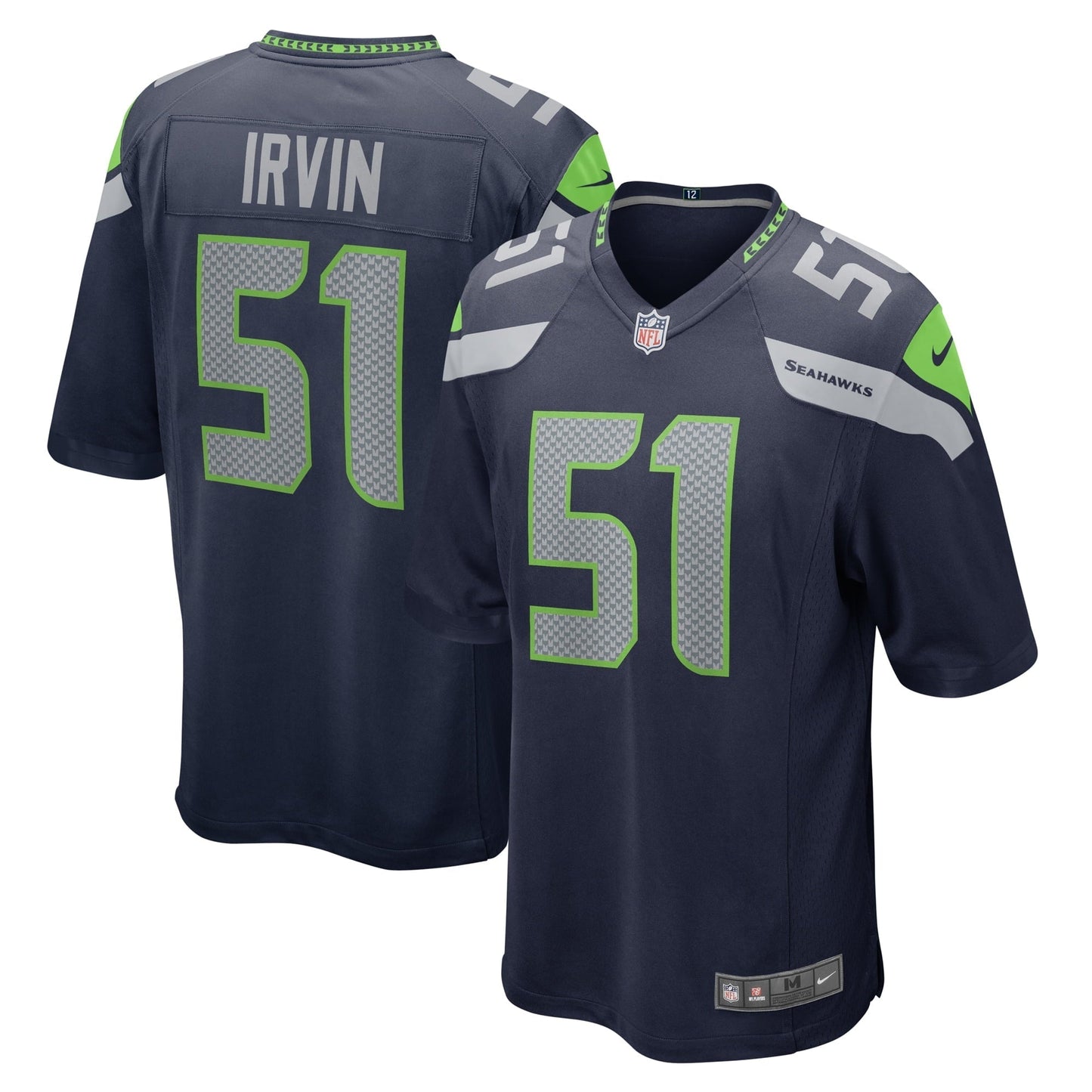 Men's Nike Bruce Irvin College Navy Seattle Seahawks Game Jersey