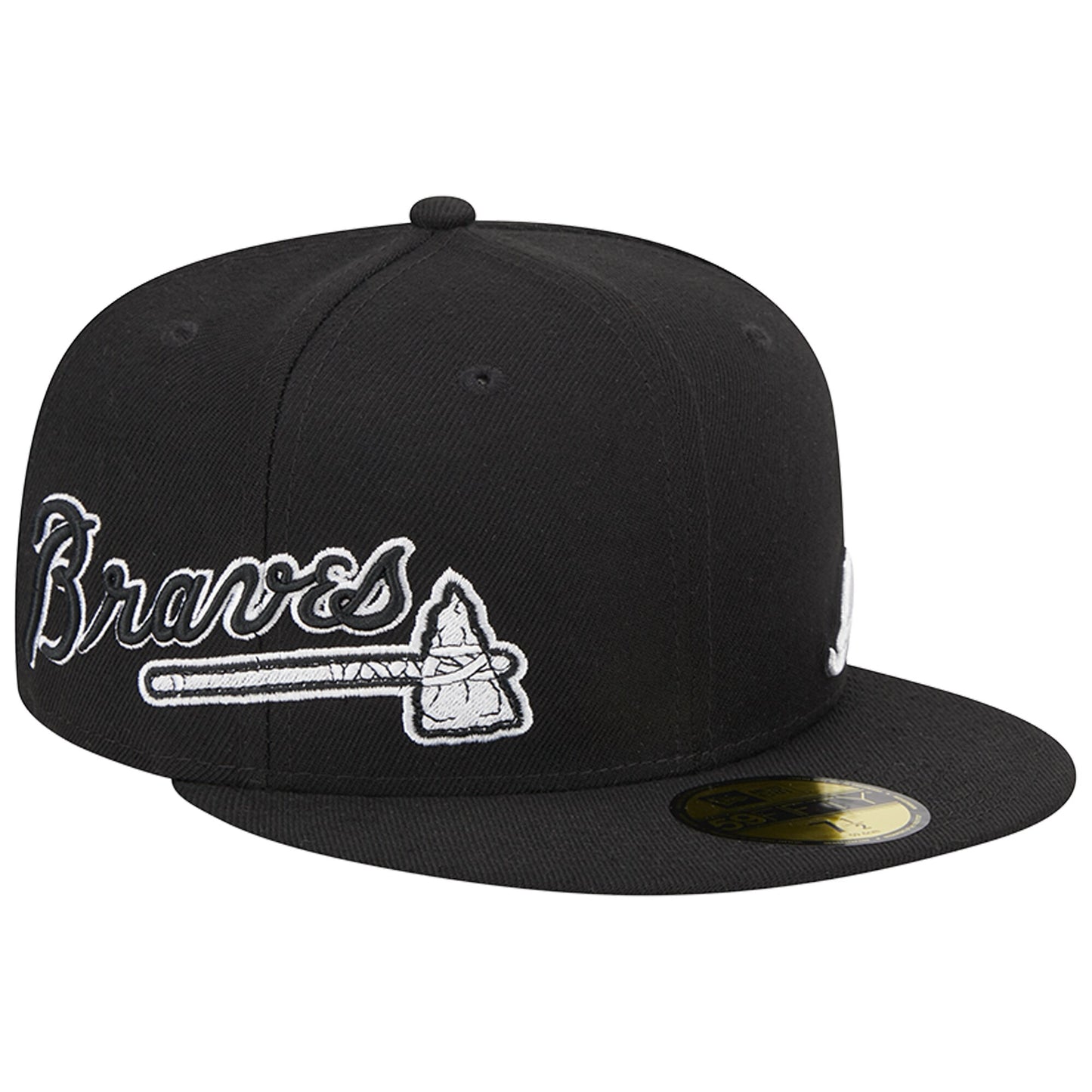 Atlanta Braves New Era Jersey 59FIFTY Fitted Hat - Black