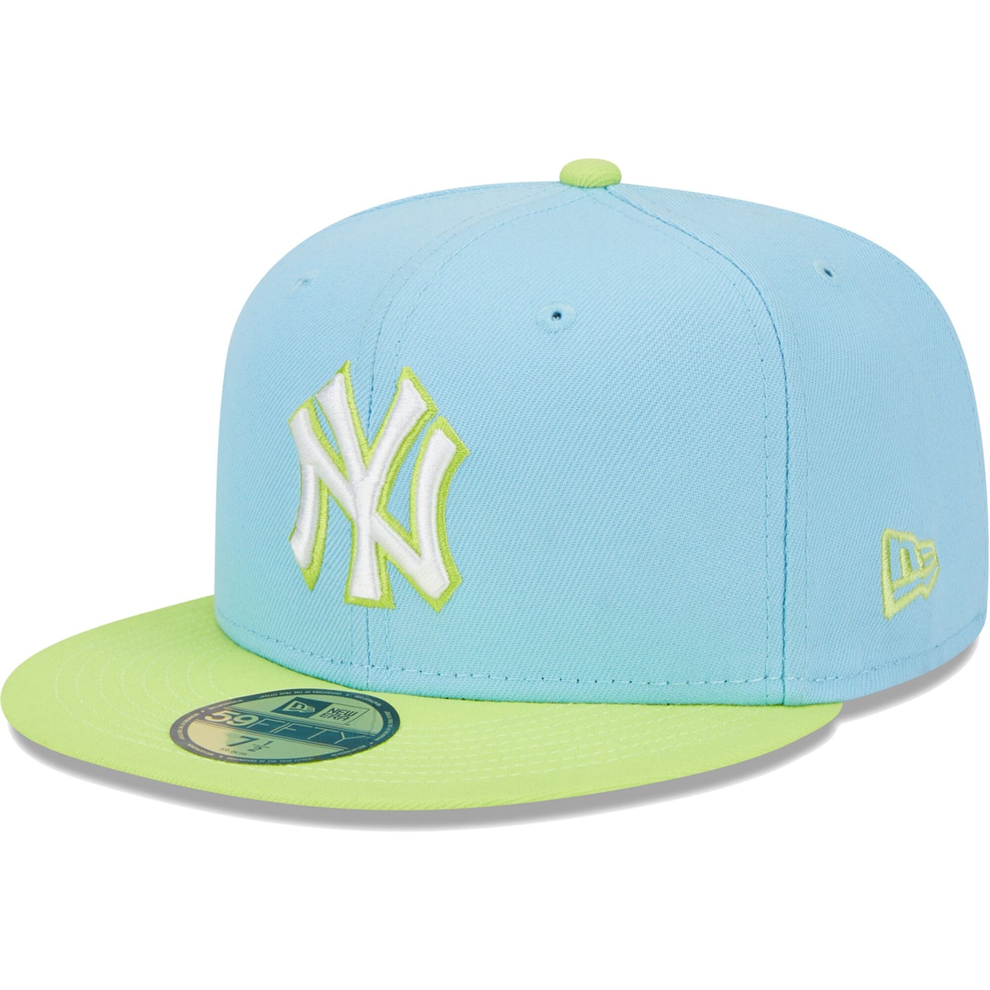New York Yankees New Era Spring Color Two-Tone 59FIFTY Fitted Hat - Light Blue/Neon Green