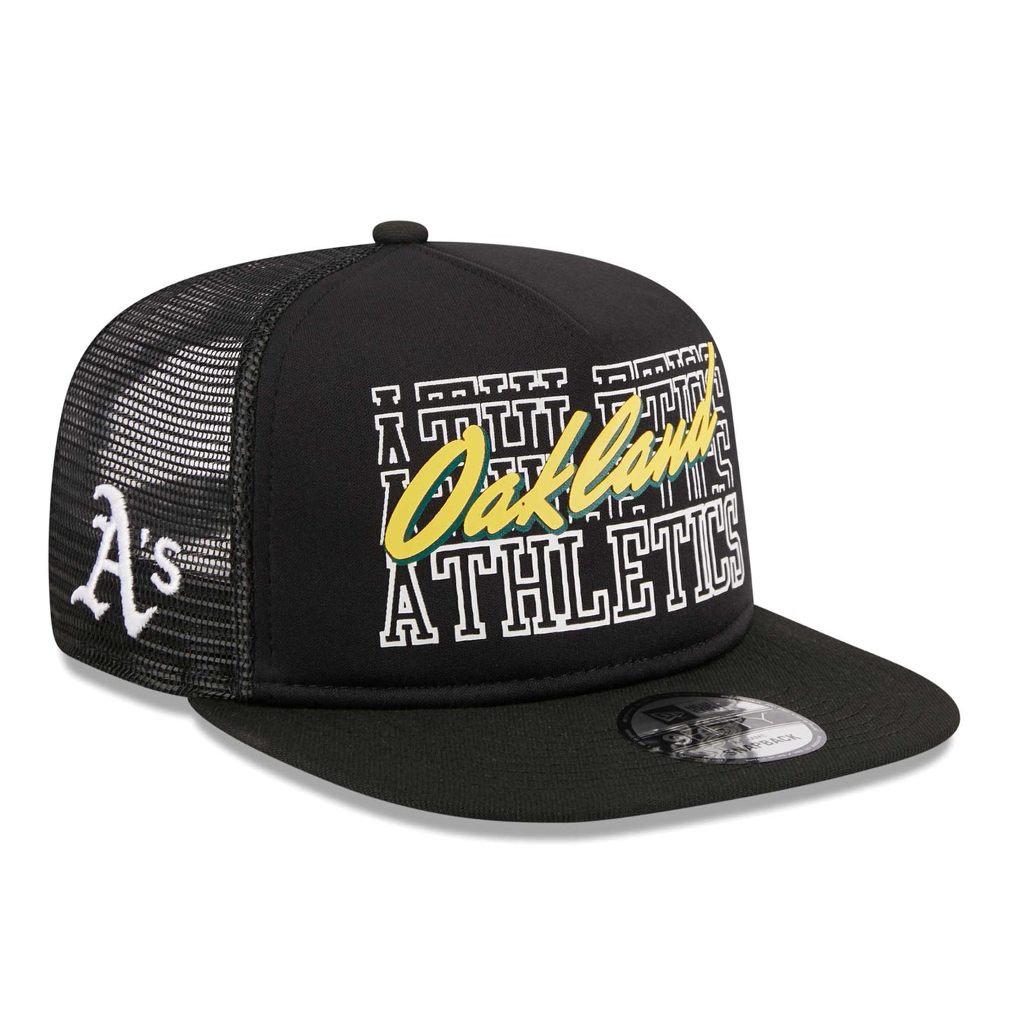 Oakland Athletics New Era Street Team A-Frame Trucker 9FIFTY Snapback Hat - Black