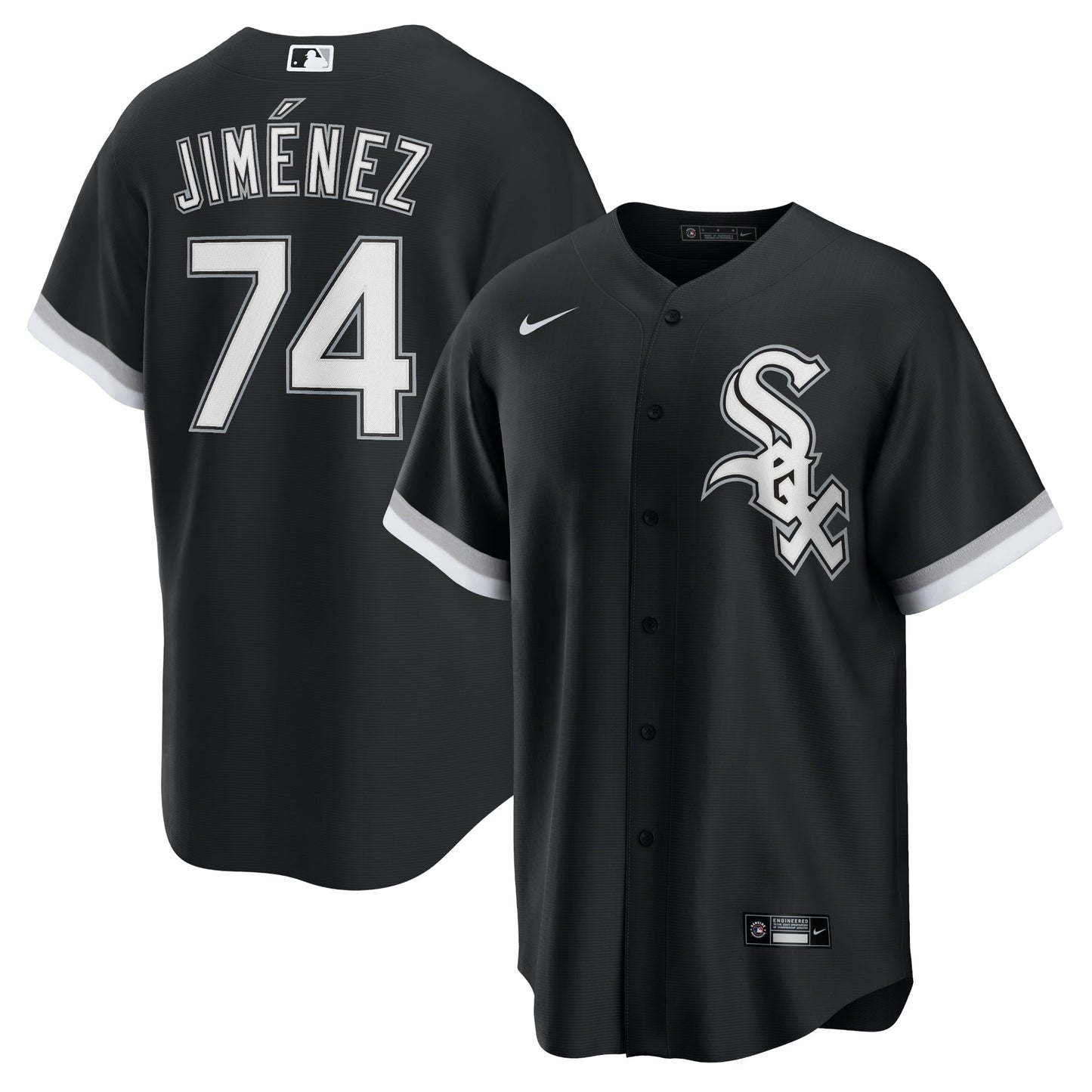 Men's Nike Eloy Jimenez Black Chicago White Sox Alternate Replica Player Name Jersey