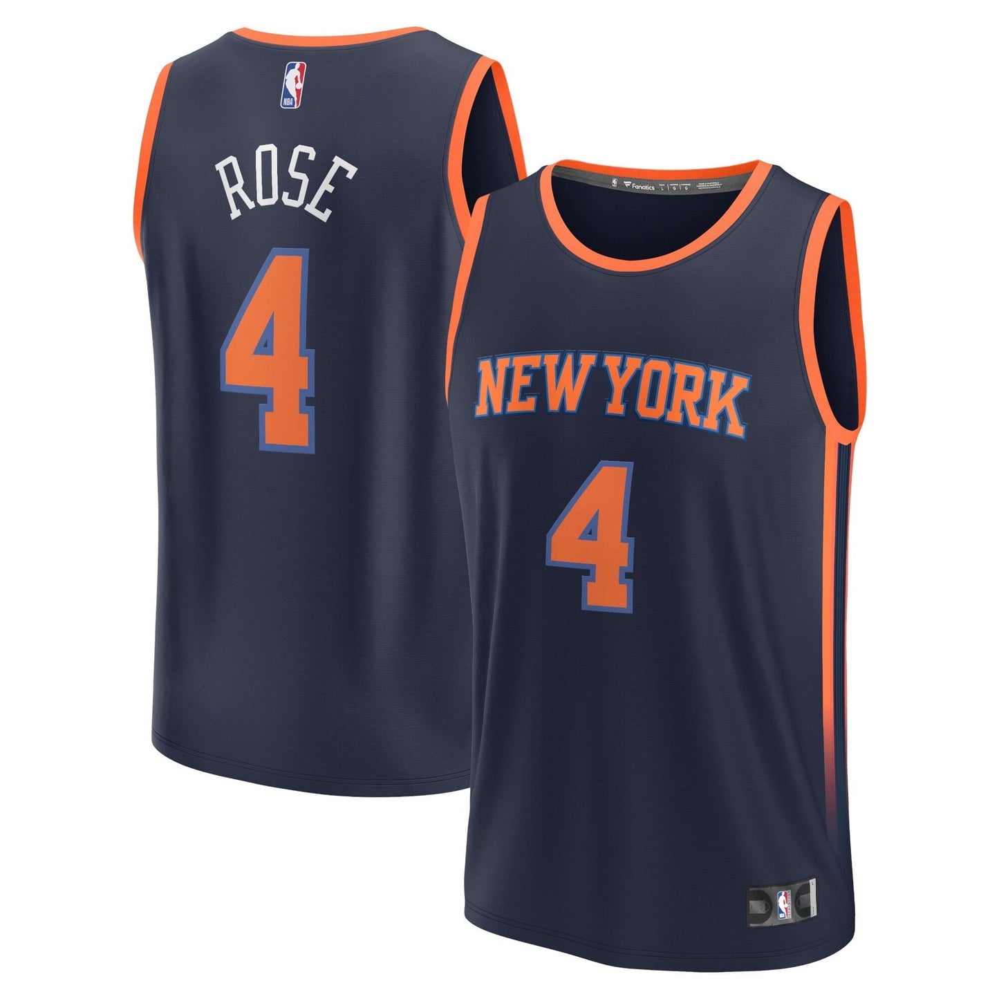 Youth Fanatics Branded Derrick Rose Navy New York Knicks Fast Break Player Jersey - Statement Edition