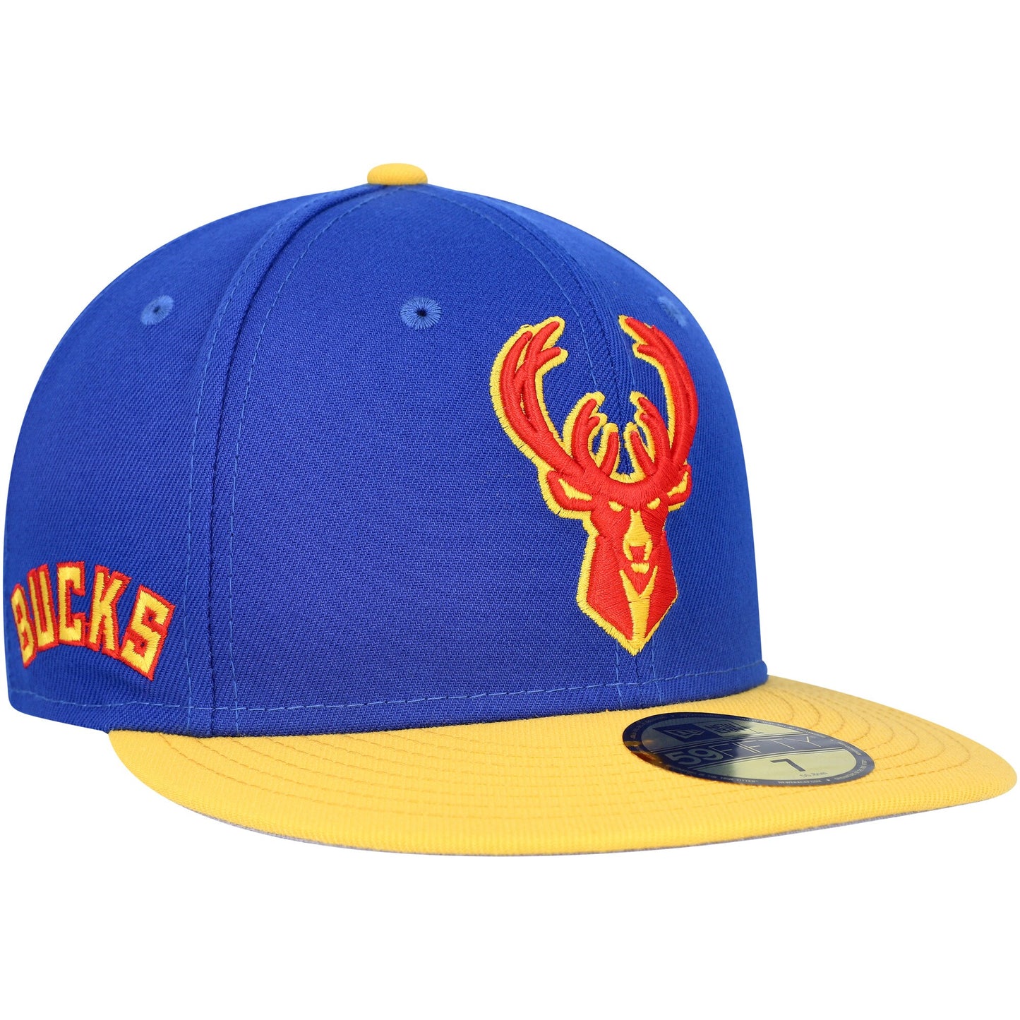 Milwaukee Bucks New Era Side Patch 59FIFTY Fitted Hat - Blue