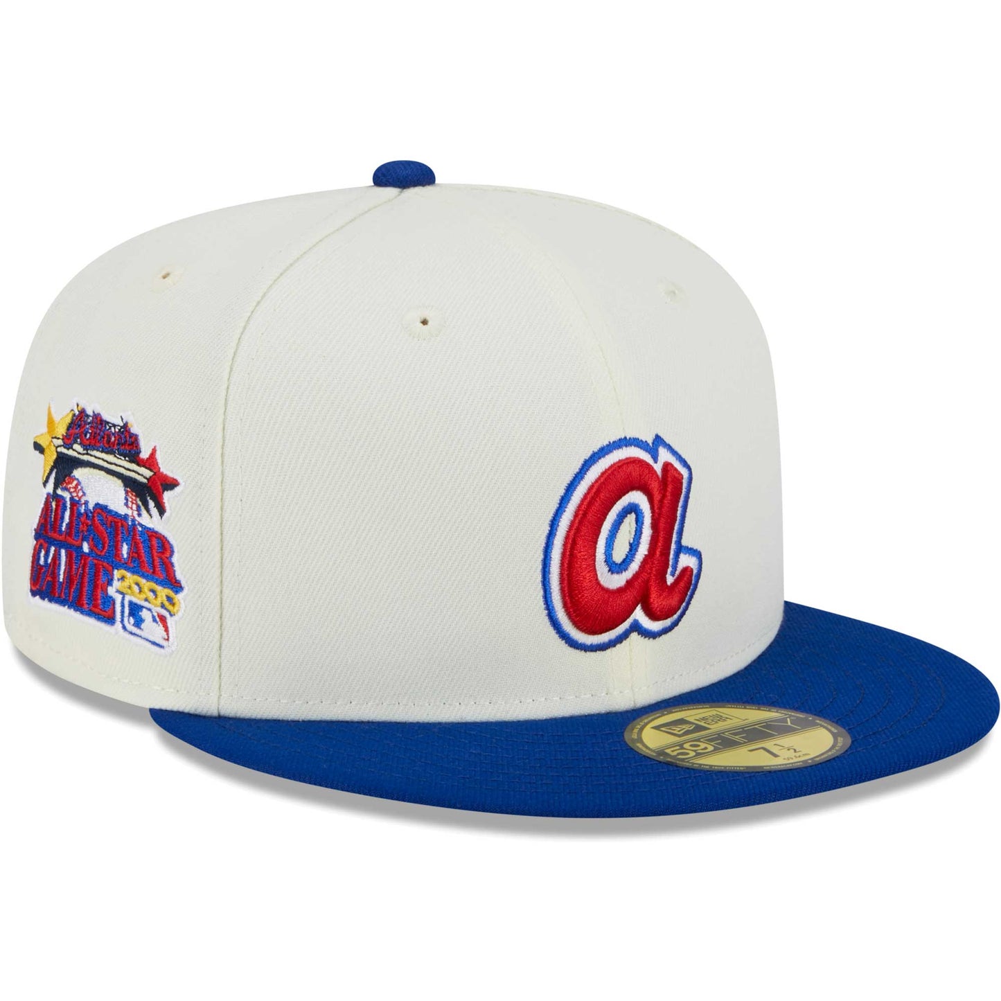 Atlanta Braves New Era Retro 59FIFTY Fitted Hat - Stone/Royal