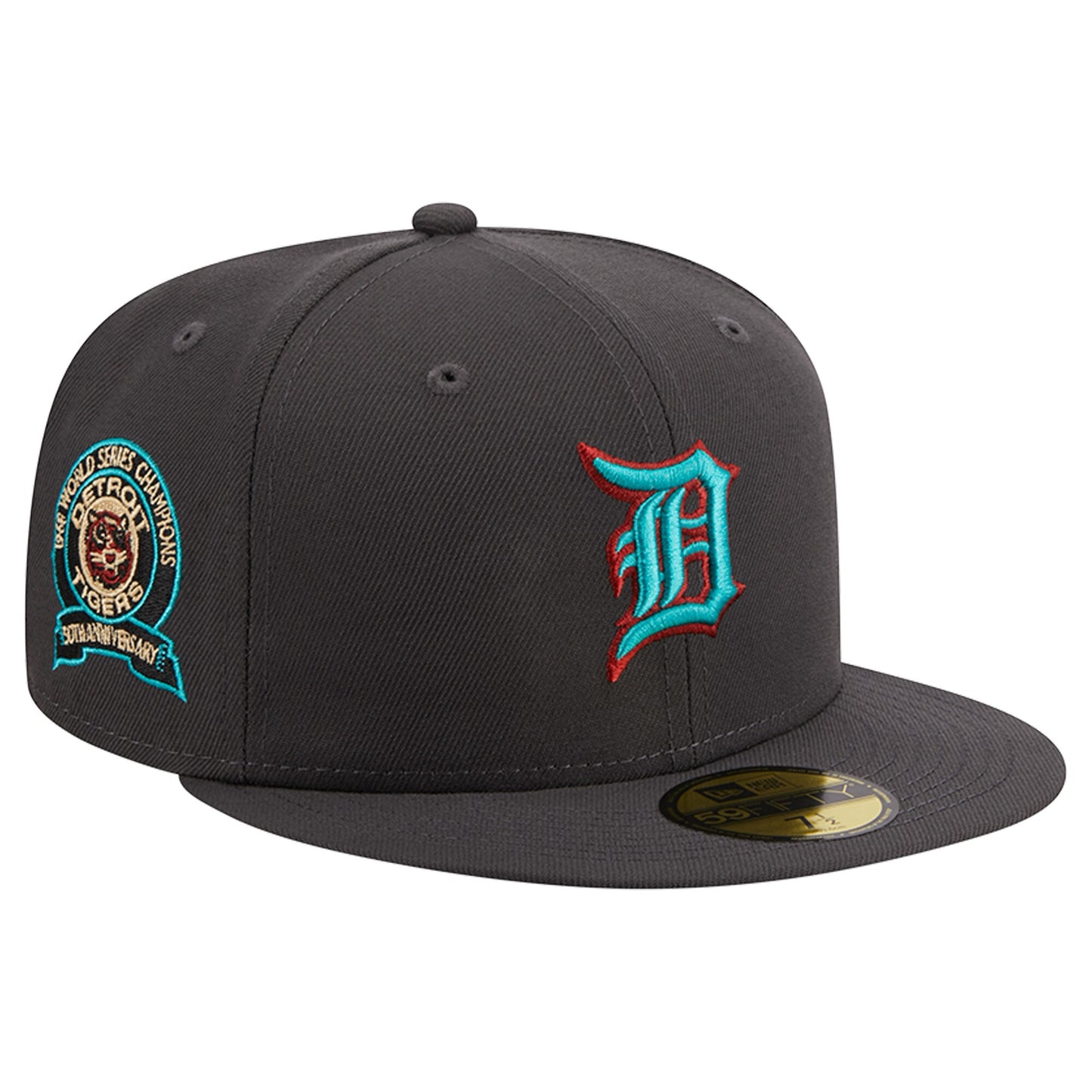 Detroit Tigers New Era Print Undervisor 59FIFTY Fitted Hat - Graphite