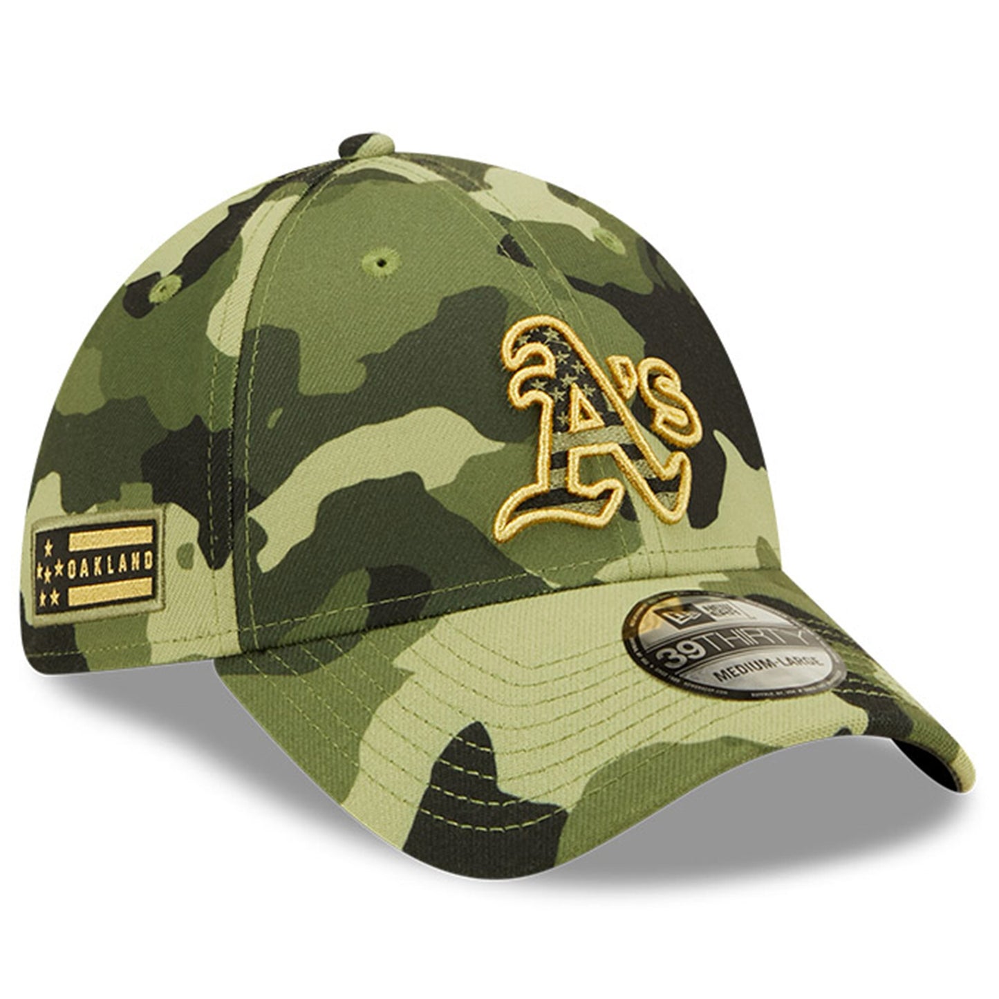 Oakland Athletics New Era 2022 Armed Forces Day 39THIRTY Flex Hat - Camo
