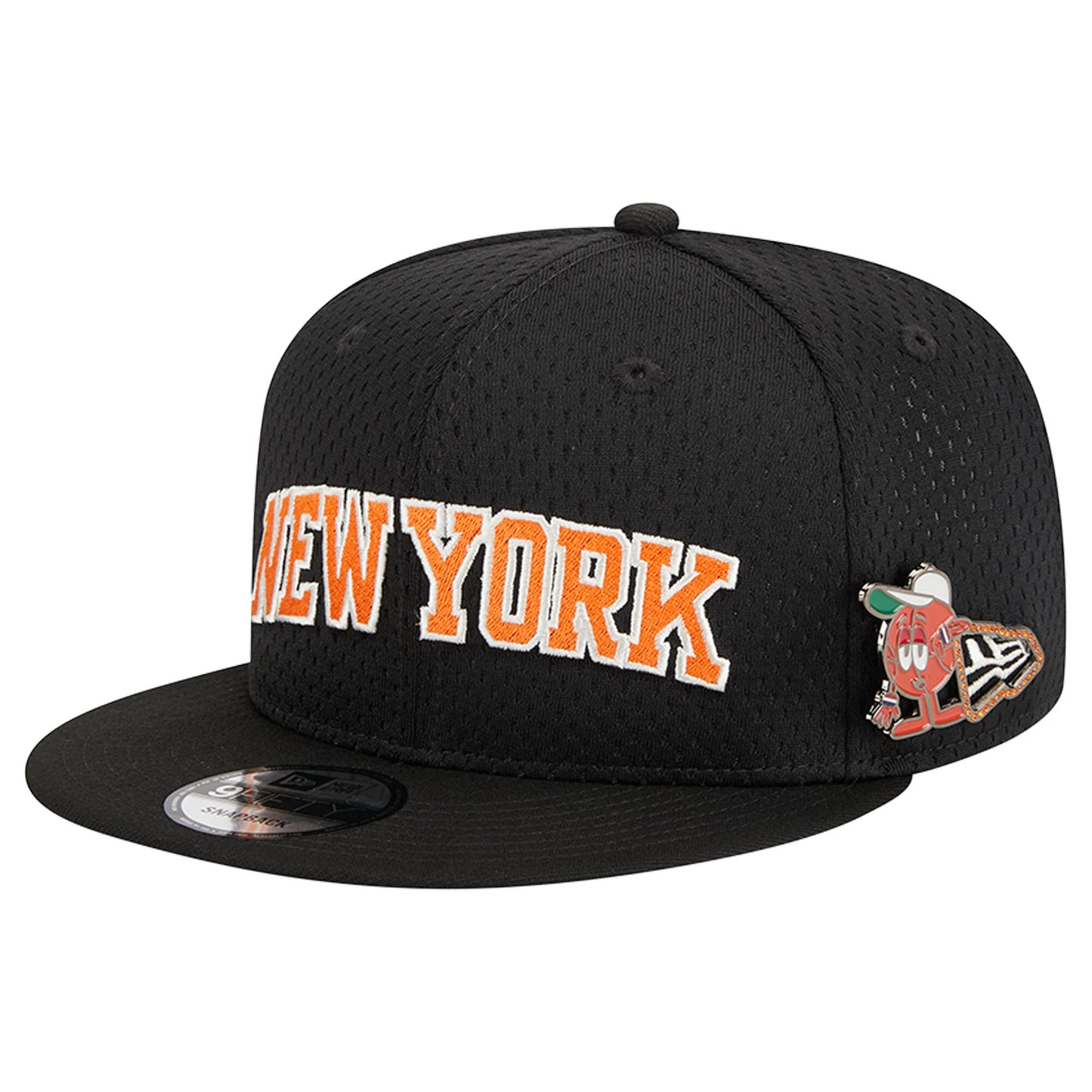 New York Knicks New Era Post-Up Pin Mesh 9FIFTY Snapback Hat - Black