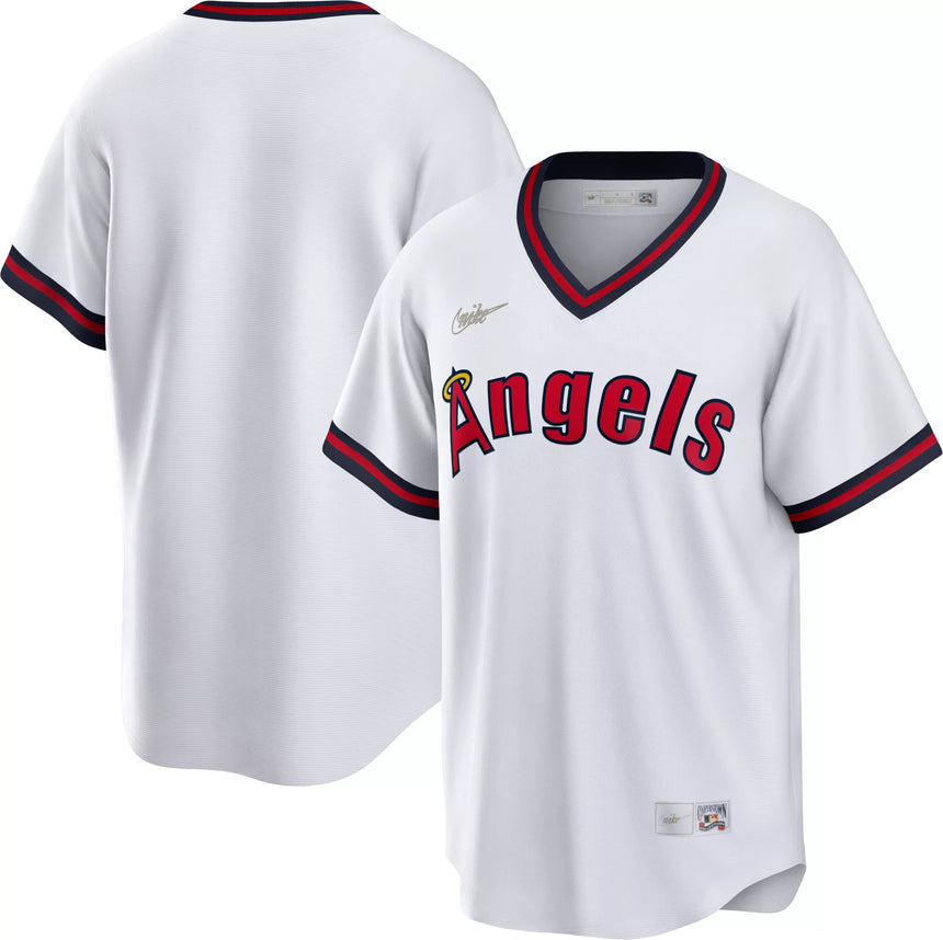 Men's Los Angeles Angels Cooperstown White Cool Base Jersey