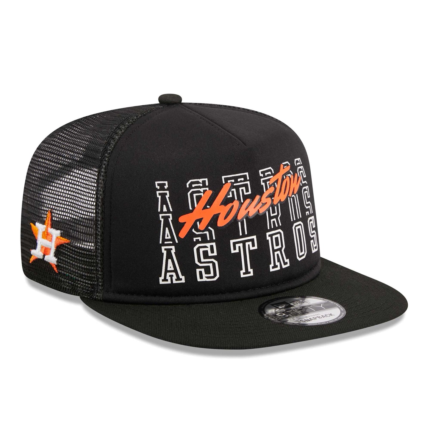 Houston Astros New Era Street Team A-Frame Trucker 9FIFTY Snapback Hat - Black