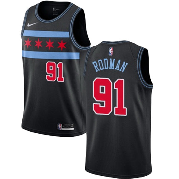 Men's Chicago Bulls Dennis Rodman City Edition Jersey - Black