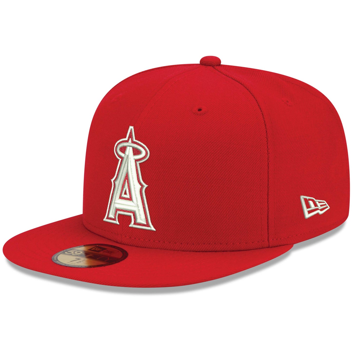 Los Angeles Angels New Era White Logo 59FIFTY Fitted Hat - Red