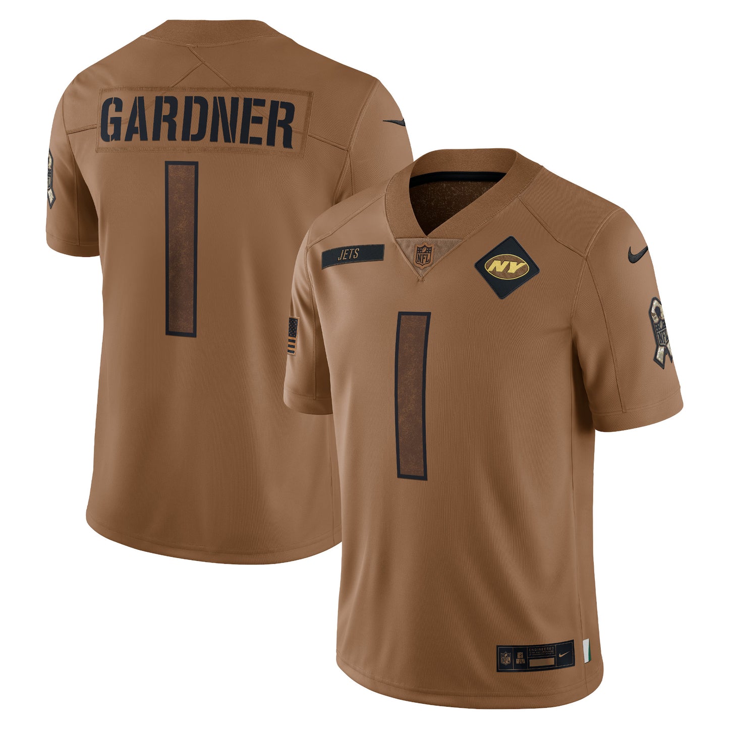 Ahmad Sauce Gardner New York Jets Nike 2023 Salute To Service Limited Jersey - Brown