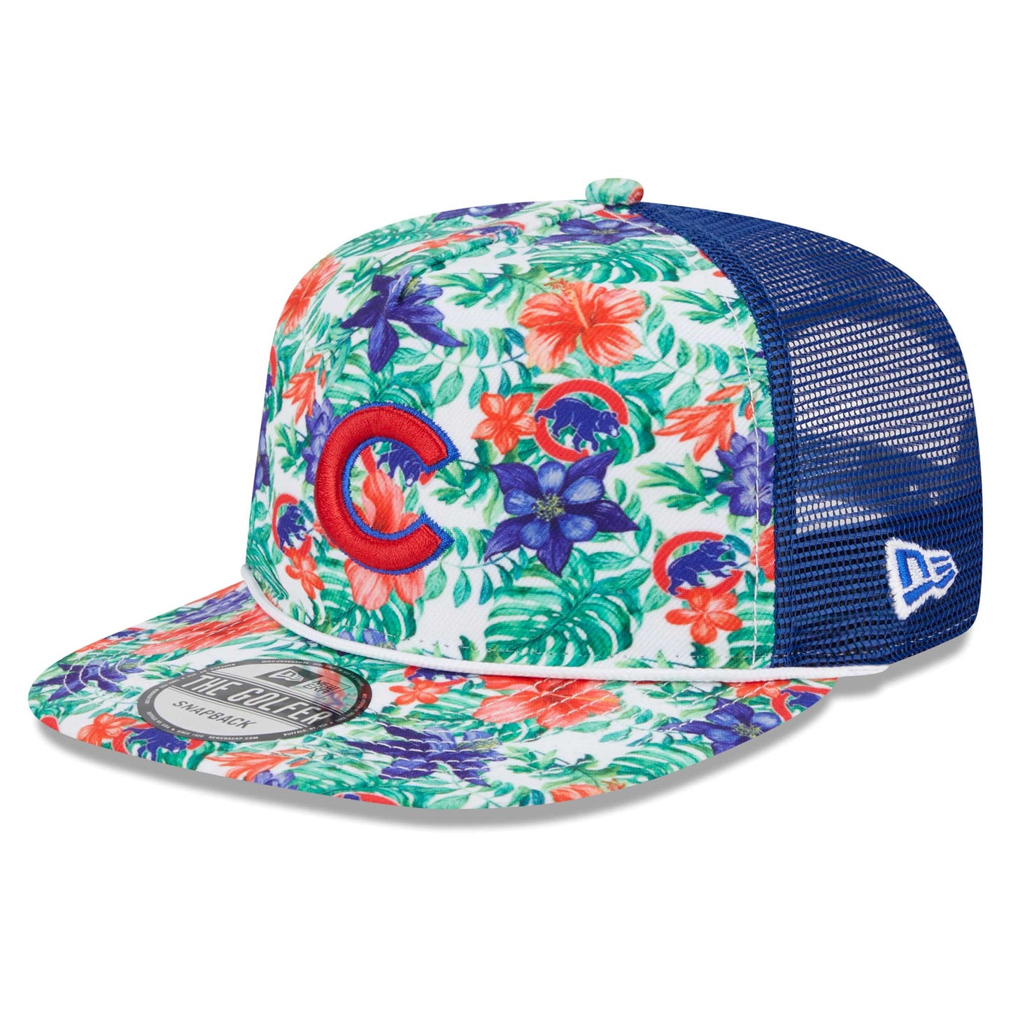 Chicago Cubs New Era Tropic Floral Golfer Lightly Structured Snapback Hat