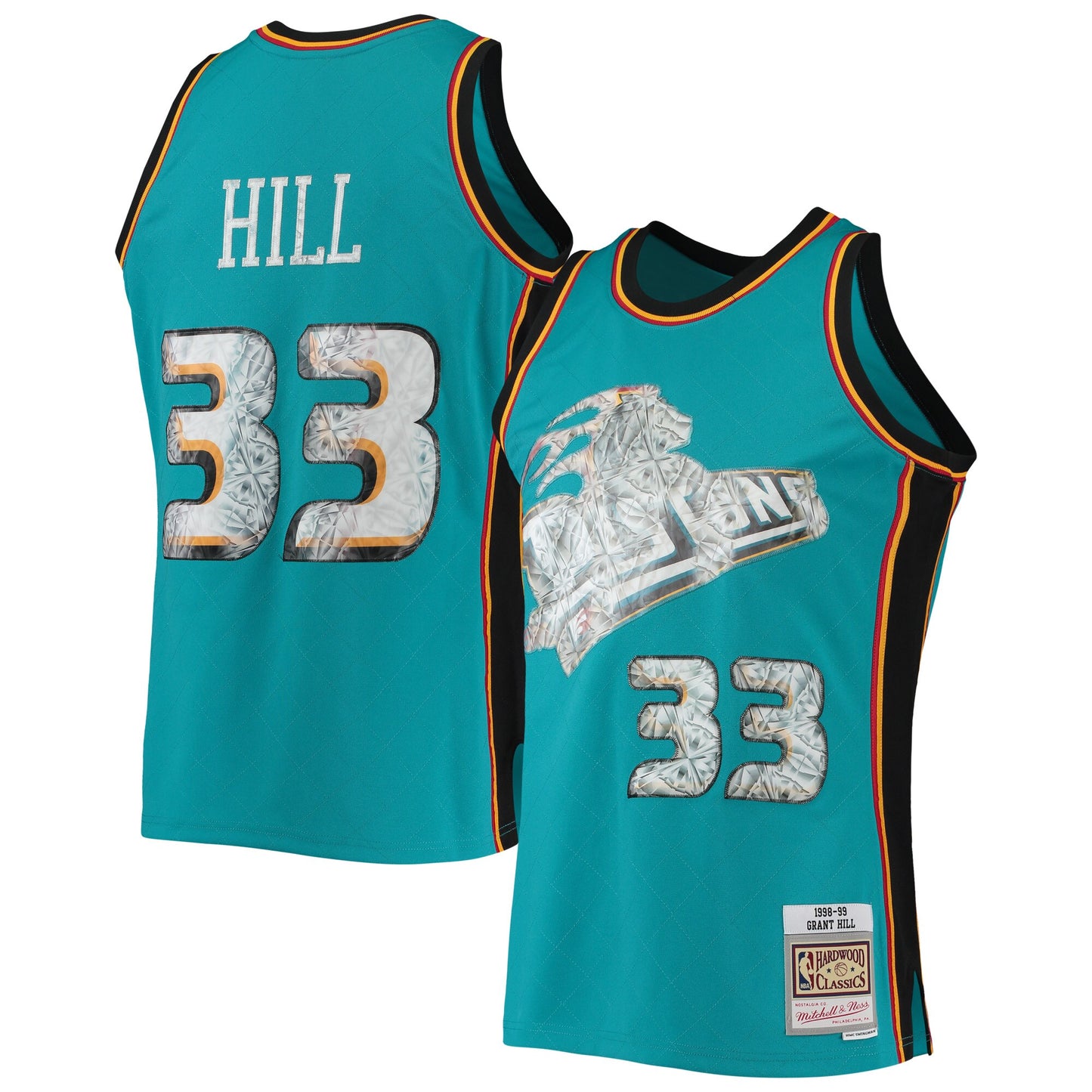 Grant Hill Detroit Pistons Mitchell & Ness 1996-97 Hardwood Classics NBA 75th Anniversary Diamond Swingman Jersey - Teal
