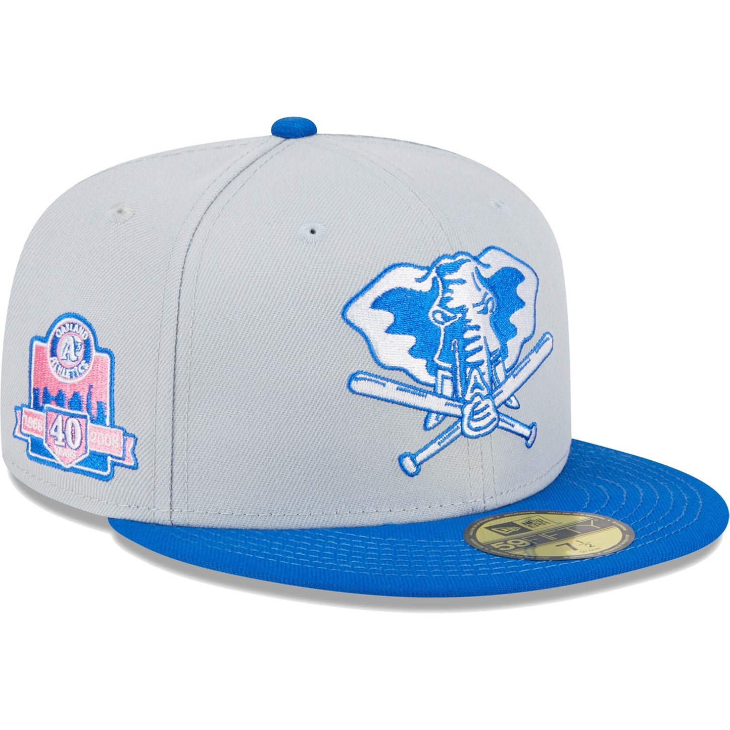 Oakland Athletics New Era Dolphin 59FIFTY Fitted Hat - Gray/Blue