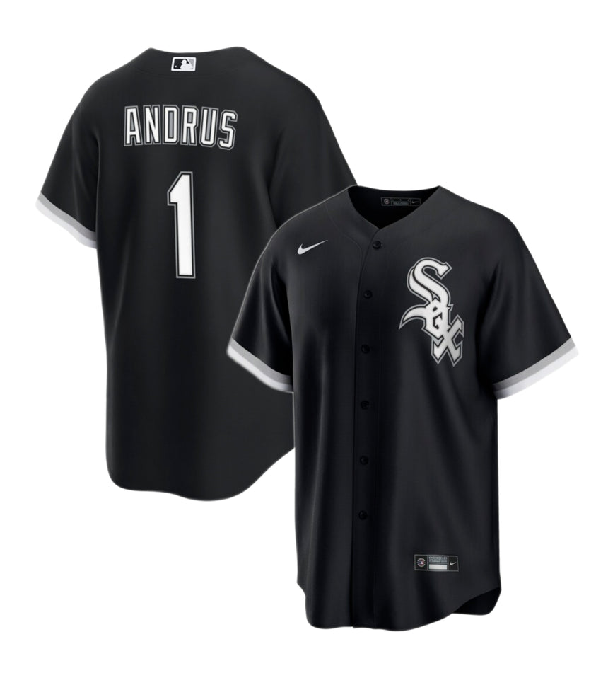 Men's Elvis Andrus Chicago White Sox Black Alternate Premium Stitch Replica Jersey