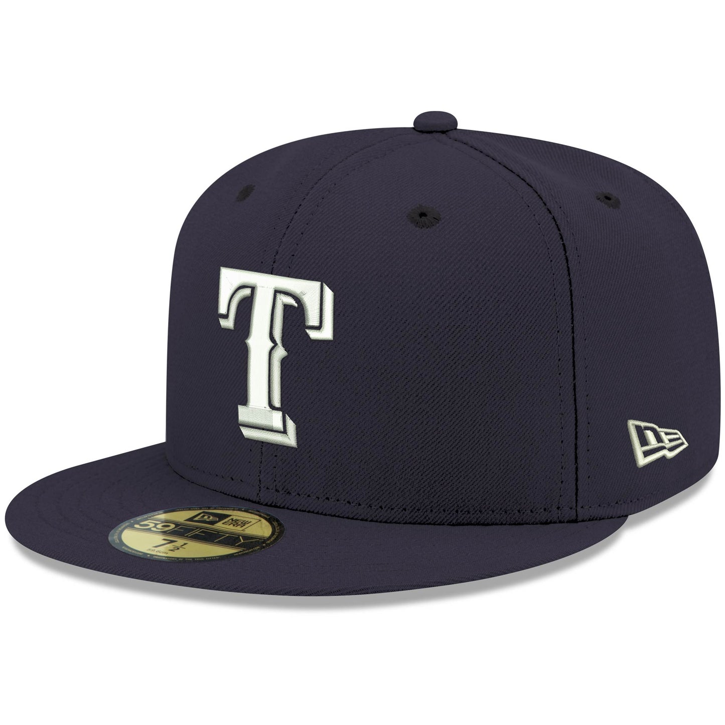 Texas Rangers New Era White Logo 59FIFTY Fitted Hat - Navy