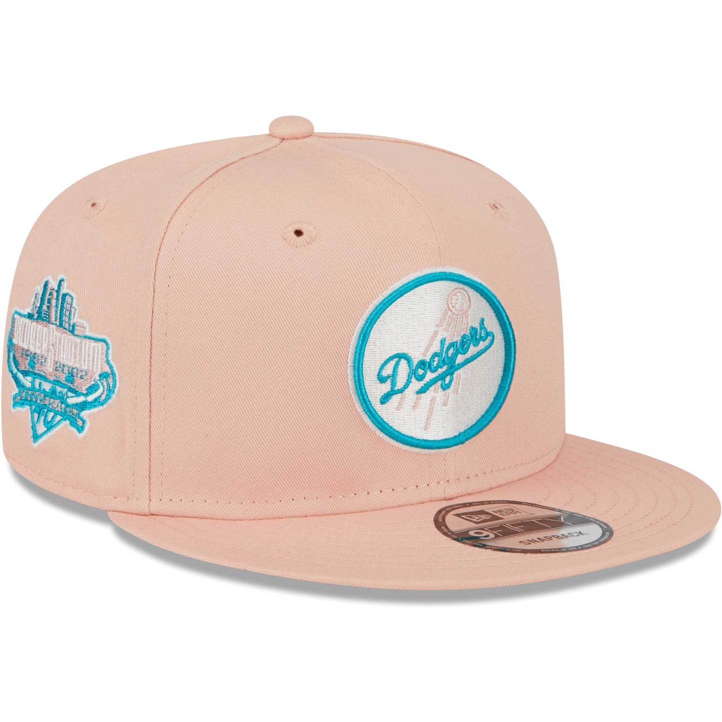 Los Angeles Dodgers New Era Sky Aqua Undervisor 9FIFTY Snapback Hat - Pink
