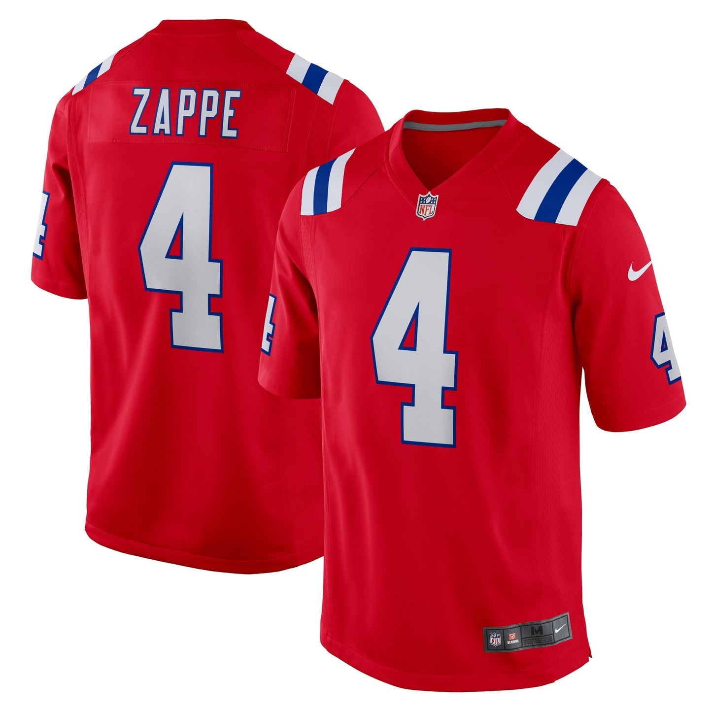 Men's Nike Bailey Zappe Red New England Patriots Alternate Game Player Jersey
