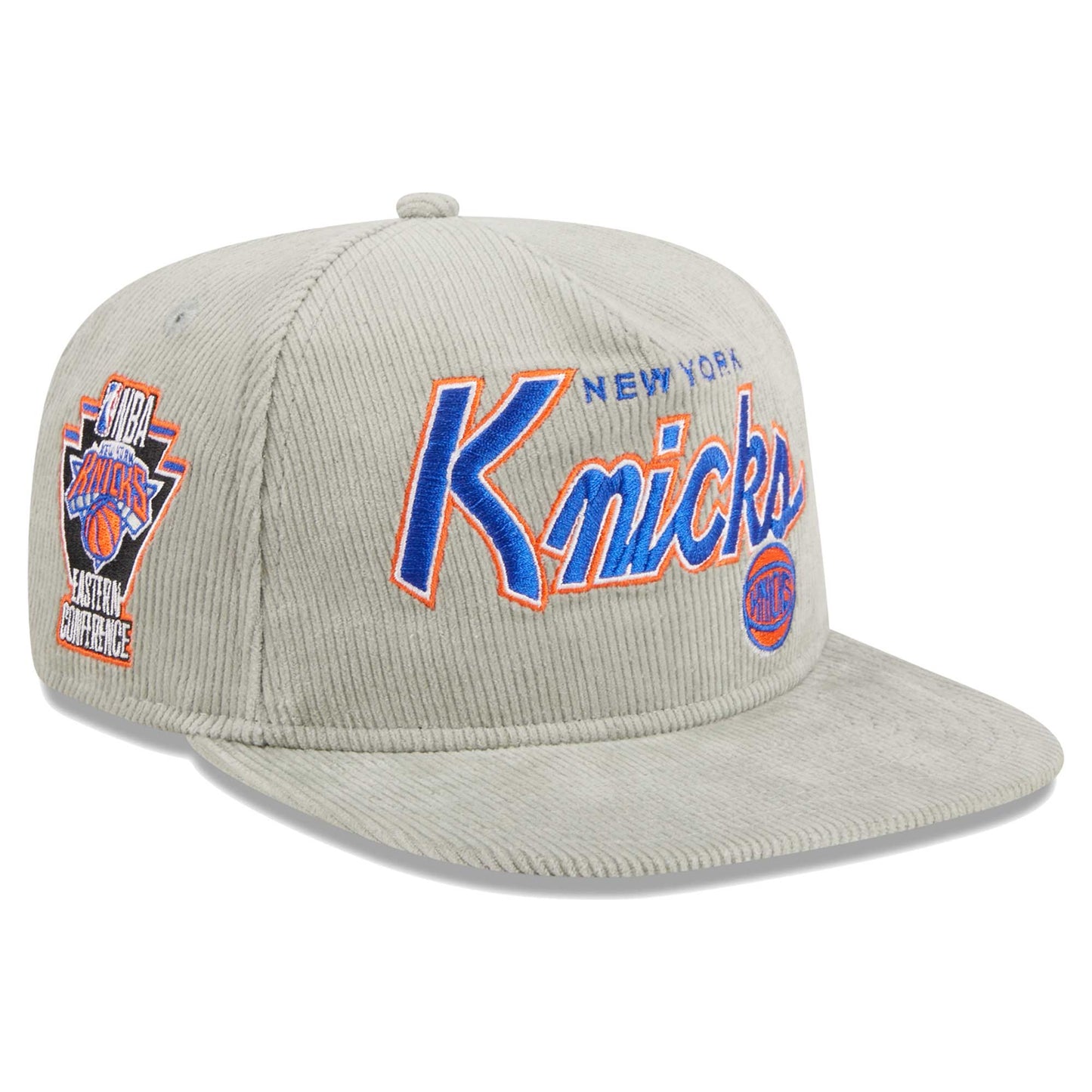 New York Knicks New Era The Golfer Corduroy 9FIFTY Snapback Hat - Gray
