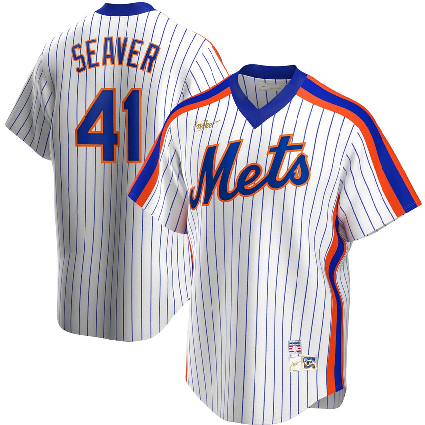 Men's Tom Seaver New York Mets Cooperstown Collection Royal Pinstripe Replica Jersey