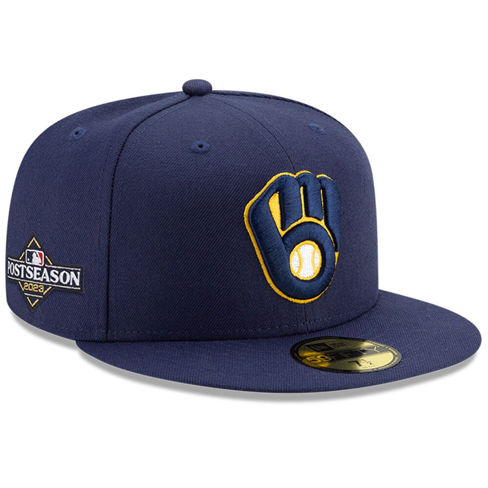 Milwaukee Brewers New Era 2023 Postseason Home 59FIFTY Fitted Hat - Navy