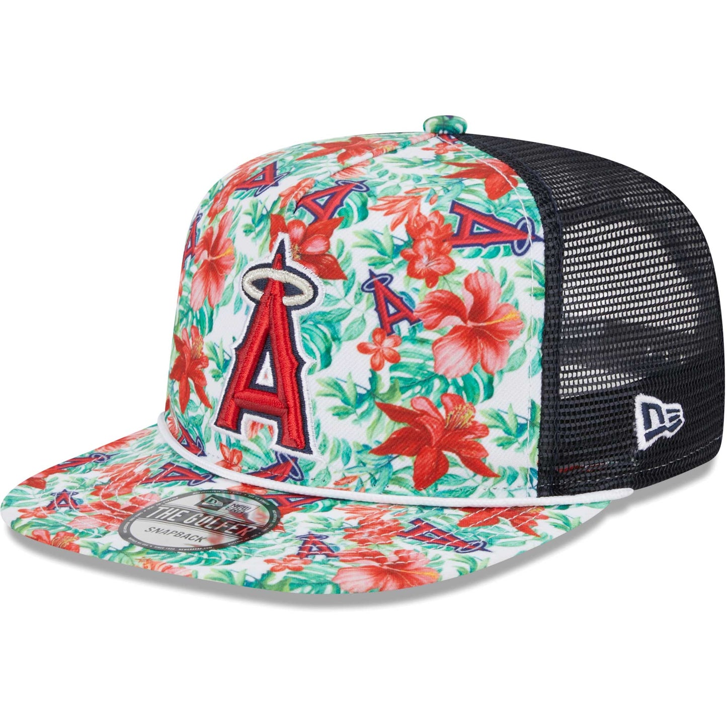 Los Angeles Angels New Era Tropic Floral Golfer Lightly Structured Snapback Hat
