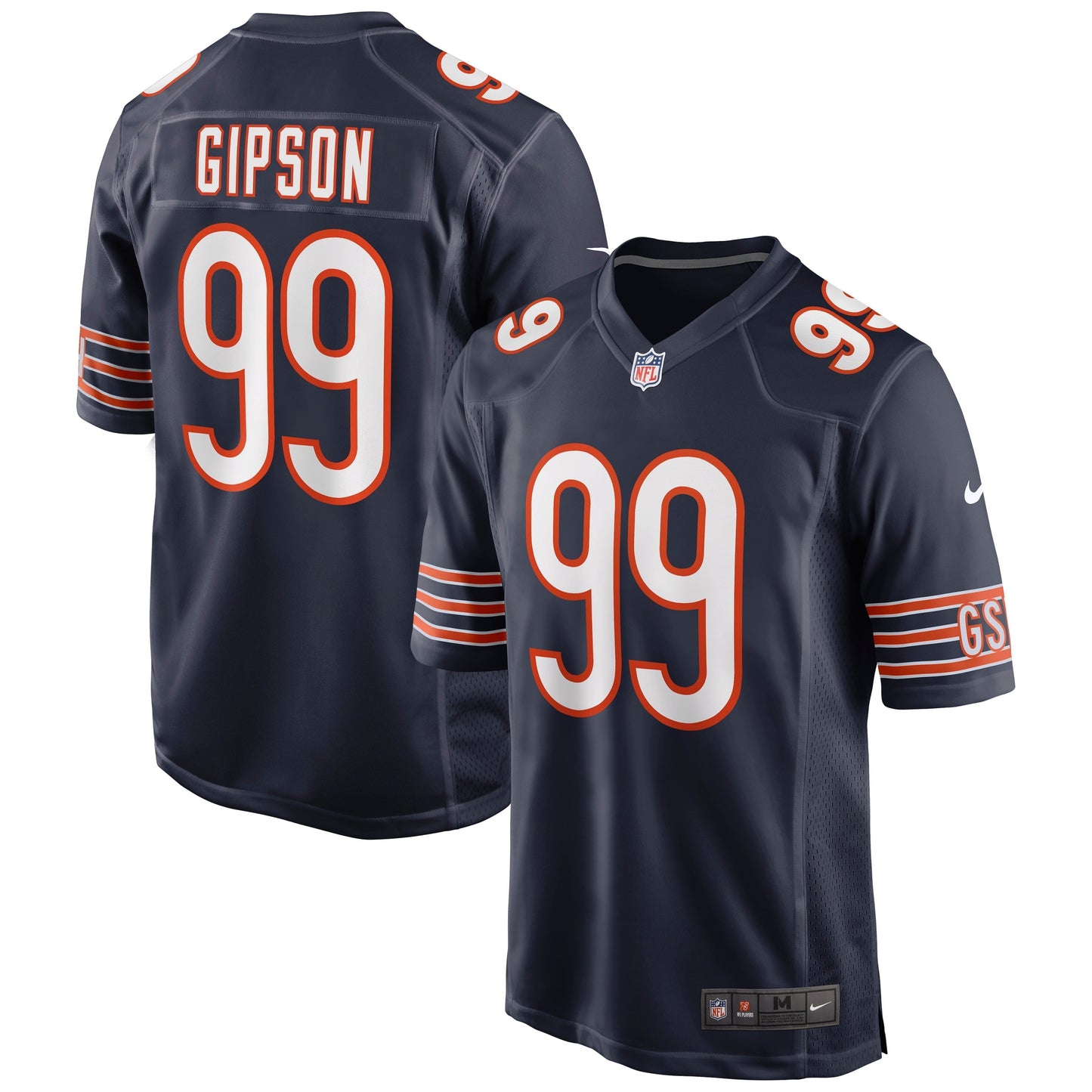 Men's Nike Trevis Gipson Navy Chicago Bears Game Jersey
