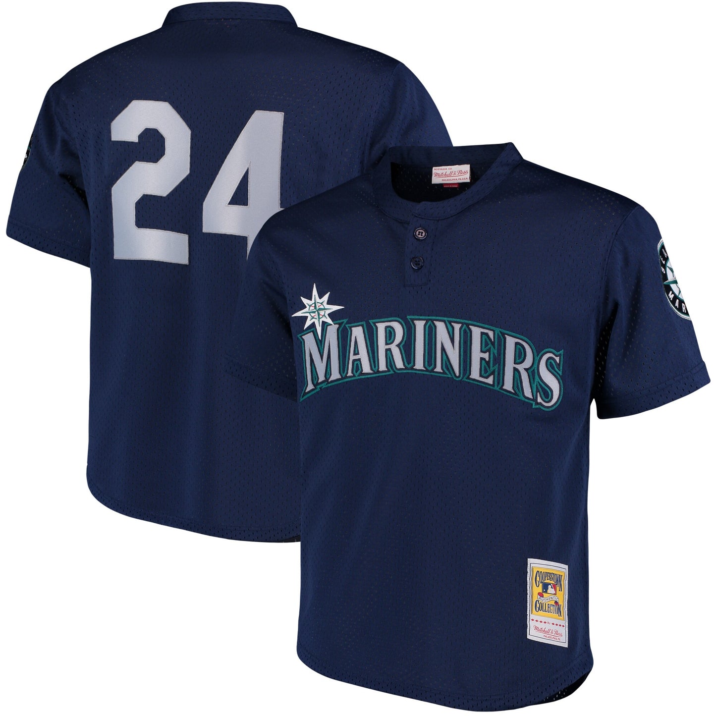 Ken Griffey Jr. Seattle Mariners Mitchell & Ness Cooperstown Collection Mesh Batting Practice Jersey - Navy