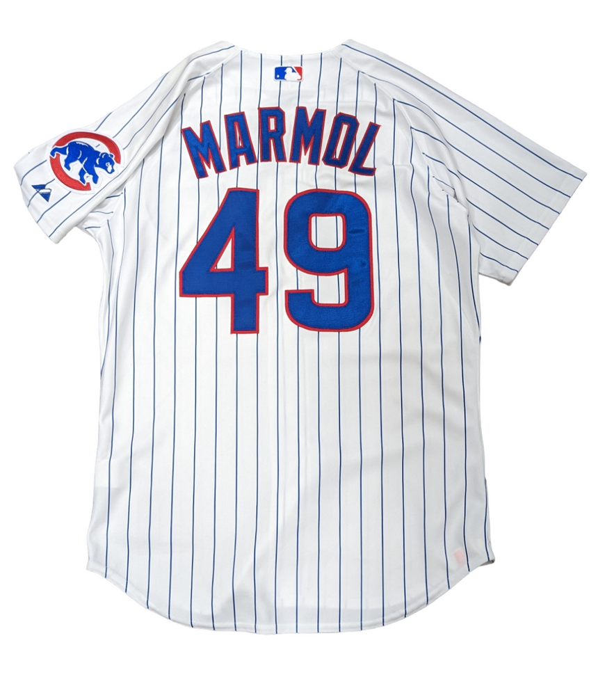 Mens Majestic Chicago Cubs Carlos Marmol Home White Authentic Jersey