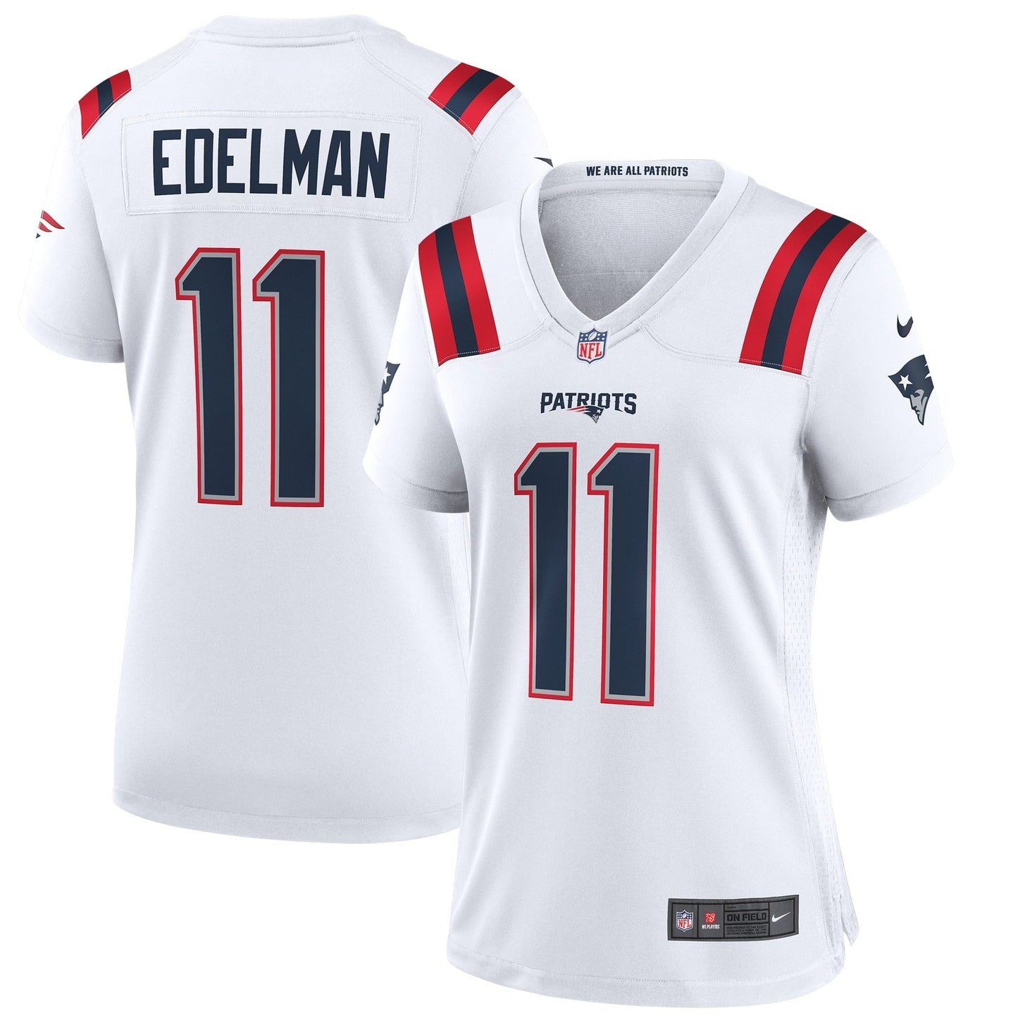 Women's Nike Julian Edelman White New England Patriots Team Game Jersey