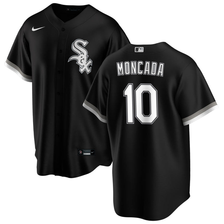 Men's Yoan Moncada Chicago White Sox Black Alternate Premium Stitch Replica Jersey