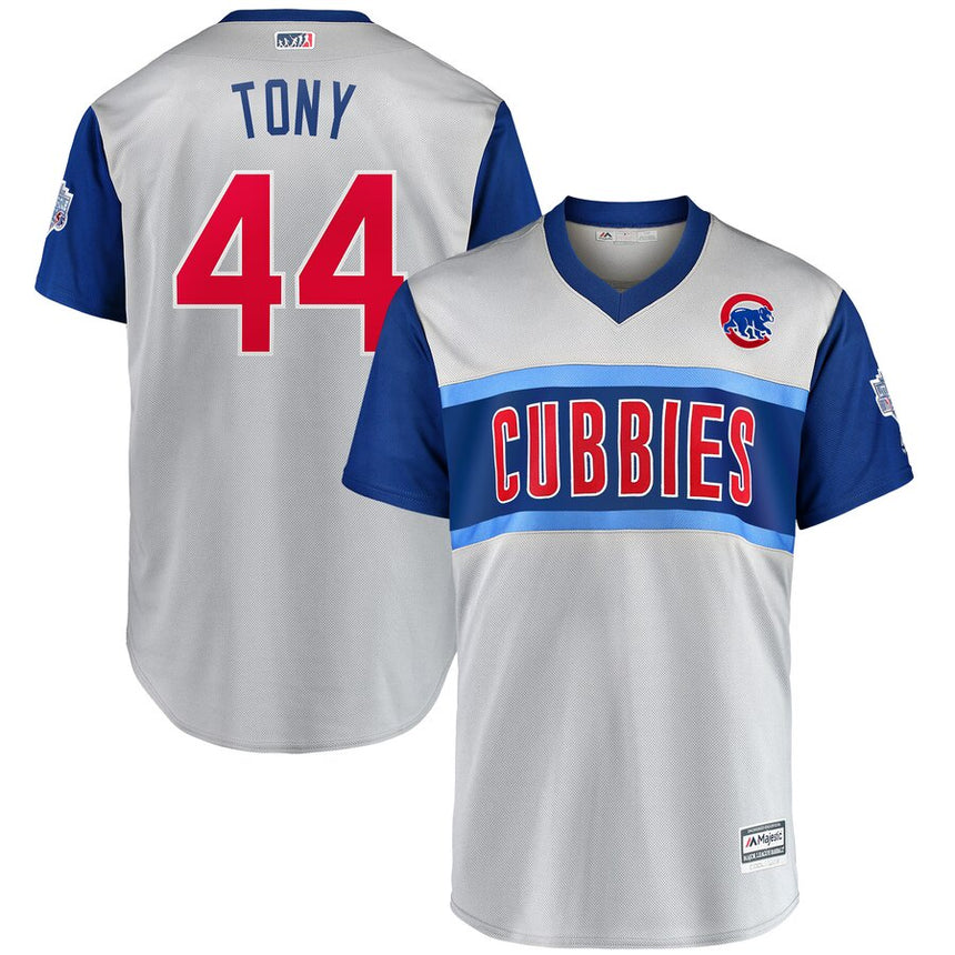 Men's Chicago Cubs Anthony Rizzo Tony Majestic Gray 2019 MLB Little League Classic Replica Player Jersey