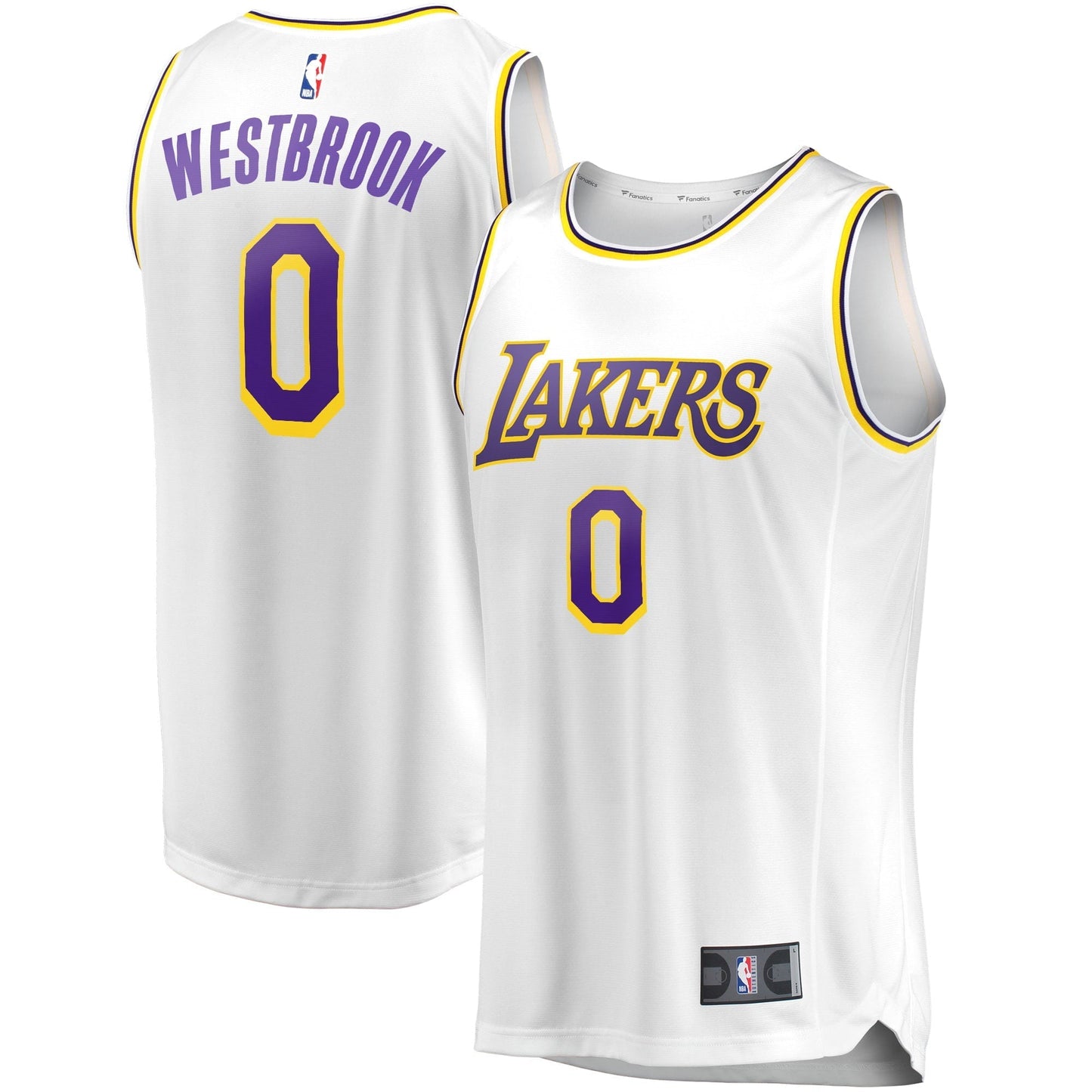 Men's Fanatics Branded Russell Westbrook White Los Angeles Lakers 2020/21 Fast Break Replica Player Jersey - Association
