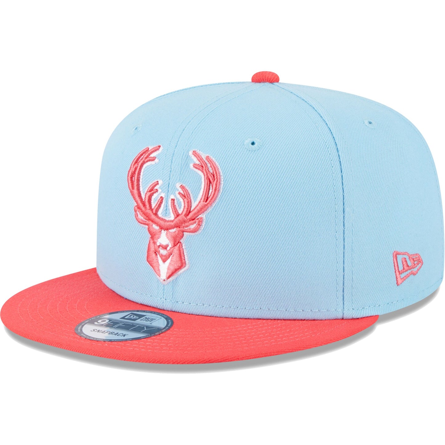 Milwaukee Bucks New Era 2-Tone Color Pack 9FIFTY Snapback Hat - Powder Blue/Red
