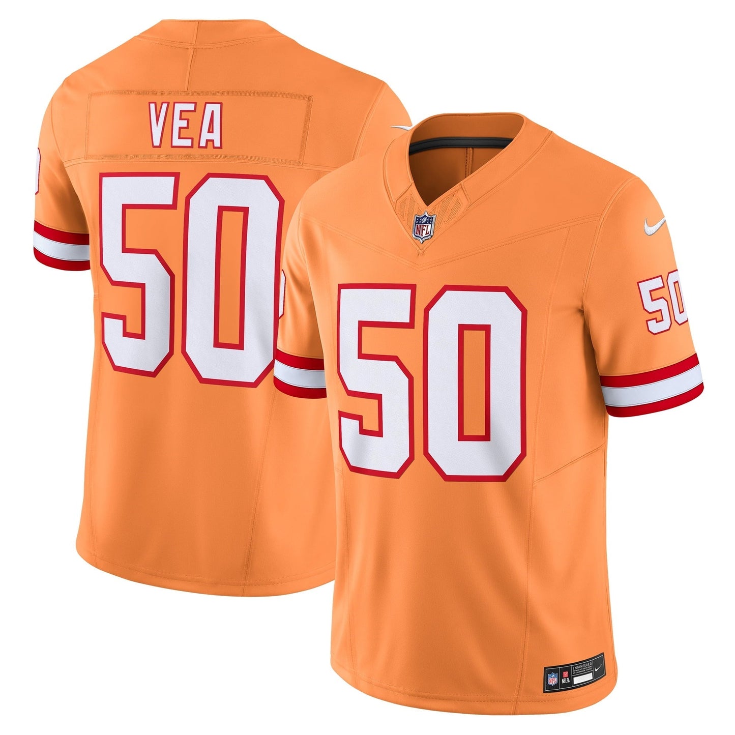 Men's Nike Vita Vea Orange Tampa Bay Buccaneers Throwback Vapor F.U.S.E. Limited Jersey