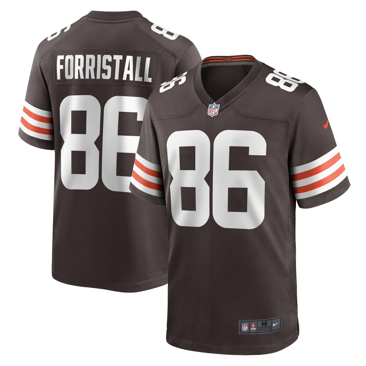 Men's Nike Miller Forristall Brown Cleveland Browns Game Player Jersey