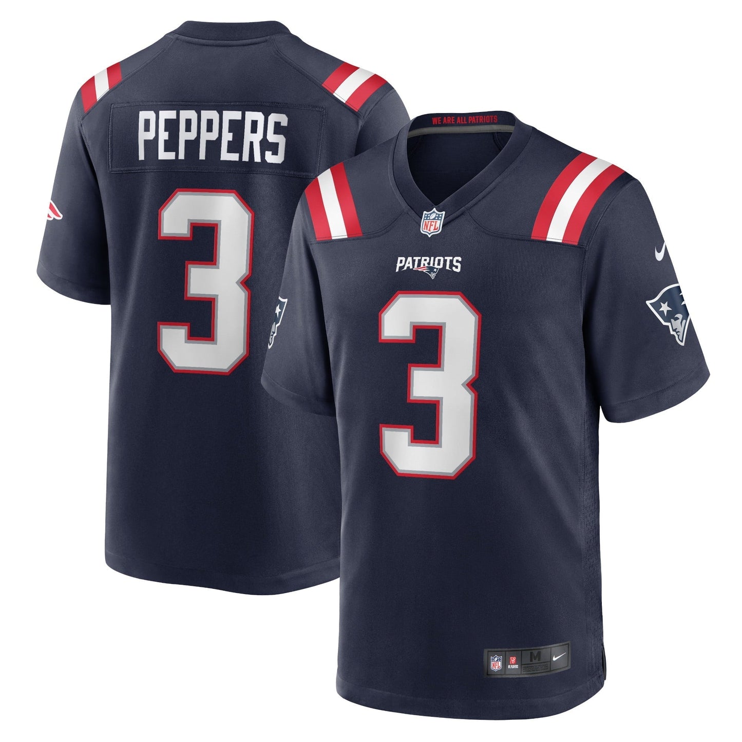 Men's Nike Jabrill Peppers Navy New England Patriots Game Jersey