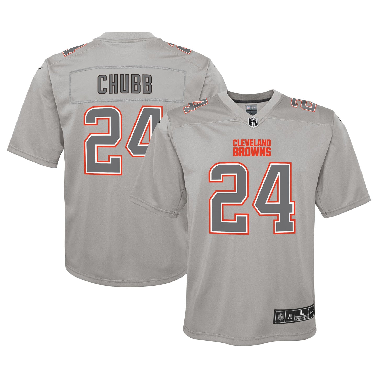 Nick Chubb Cleveland Browns Nike Youth Atmosphere Game Jersey - Gray