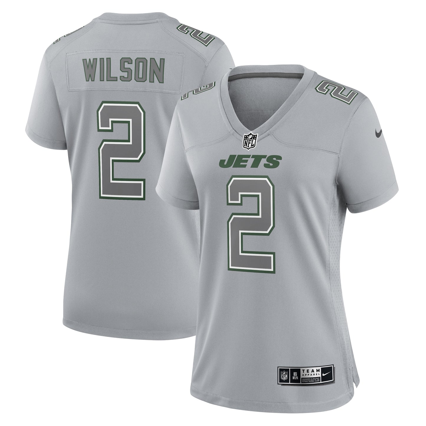 Zach Wilson New York Jets Nike Women's Atmosphere Fashion Game Jersey - Gray