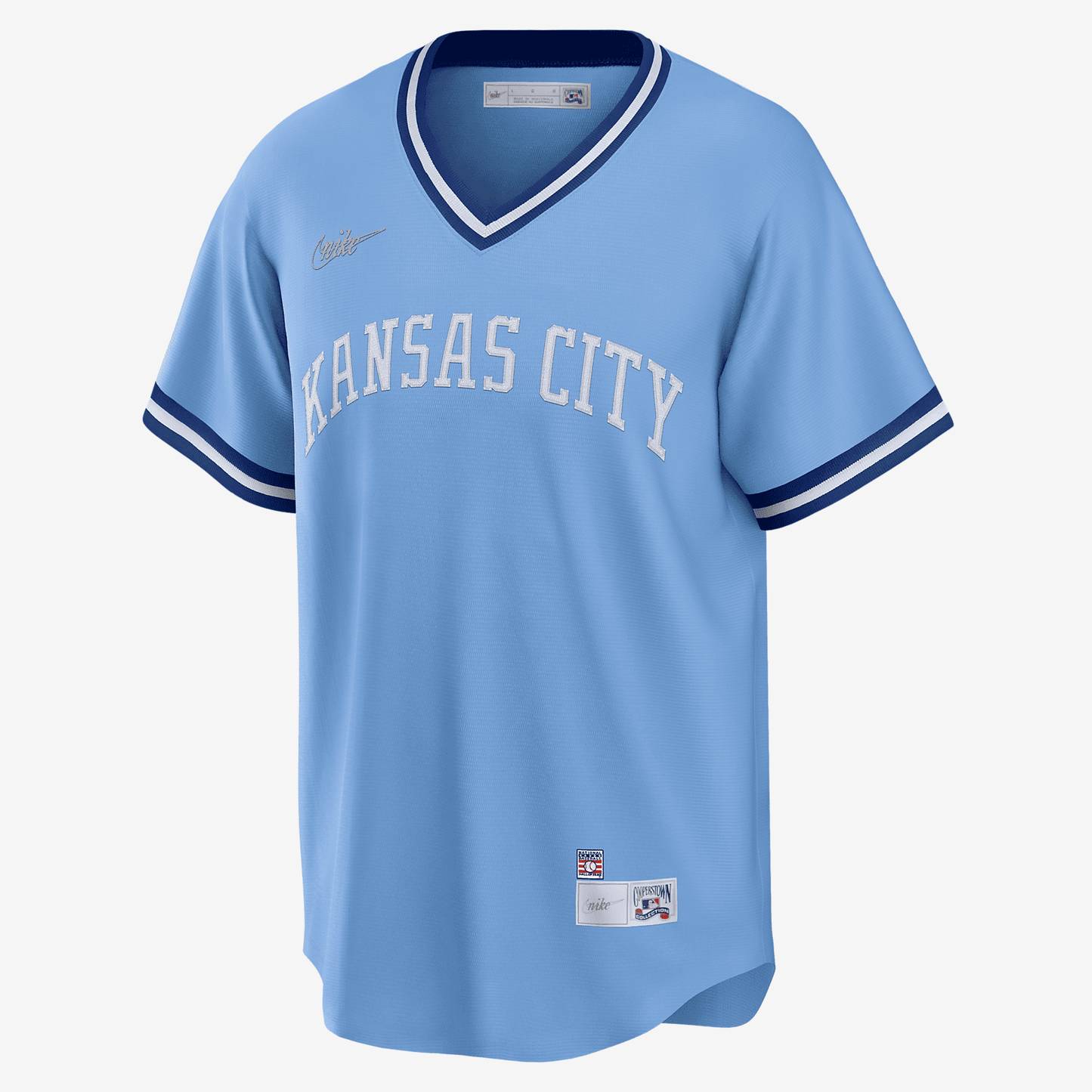 MLB Kansas City Royals (George Brett) Men's Cooperstown Baseball Jersey - Light Blue