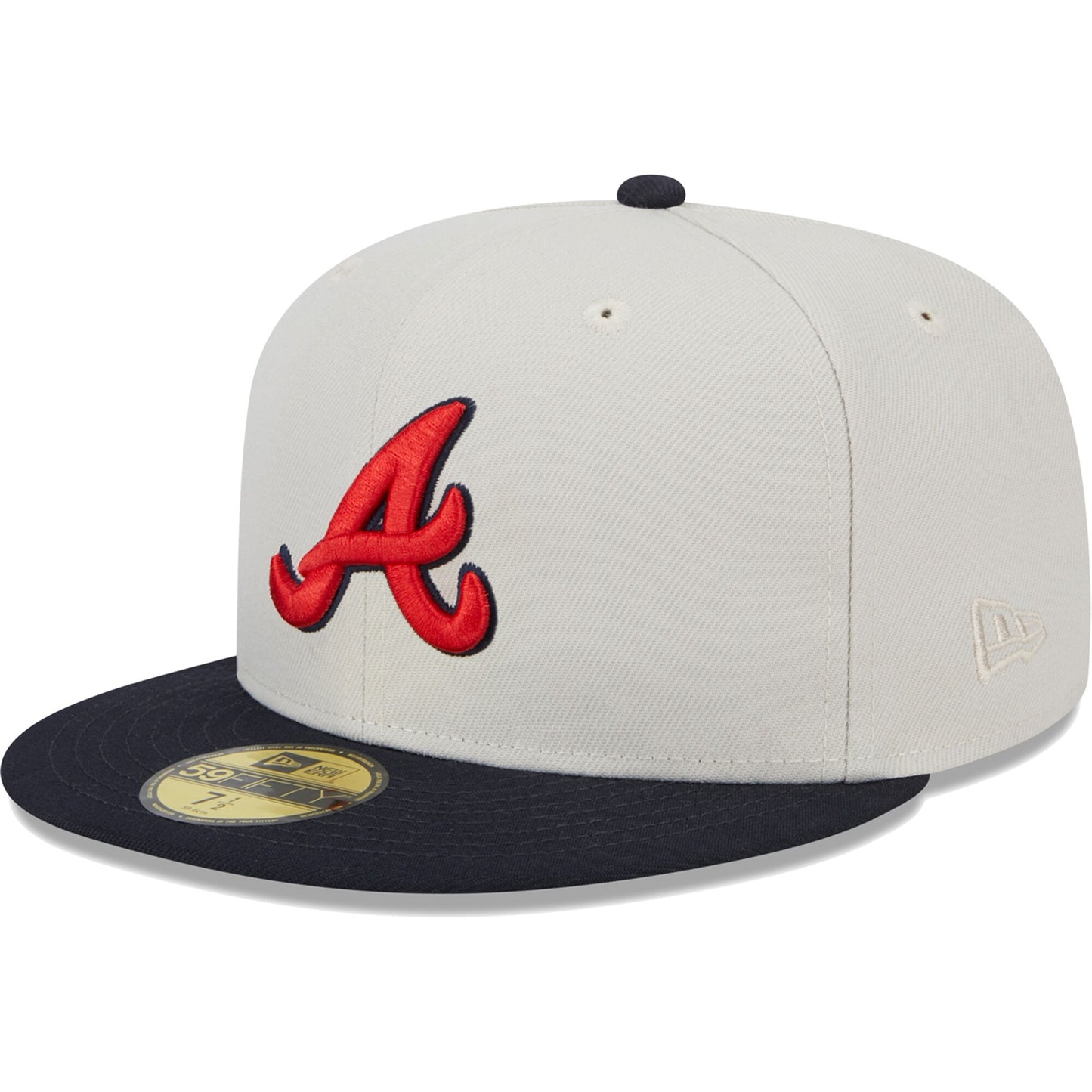 Atlanta Braves New Era World Class Back Patch 59FIFTY Fitted Hat - Gray/Navy